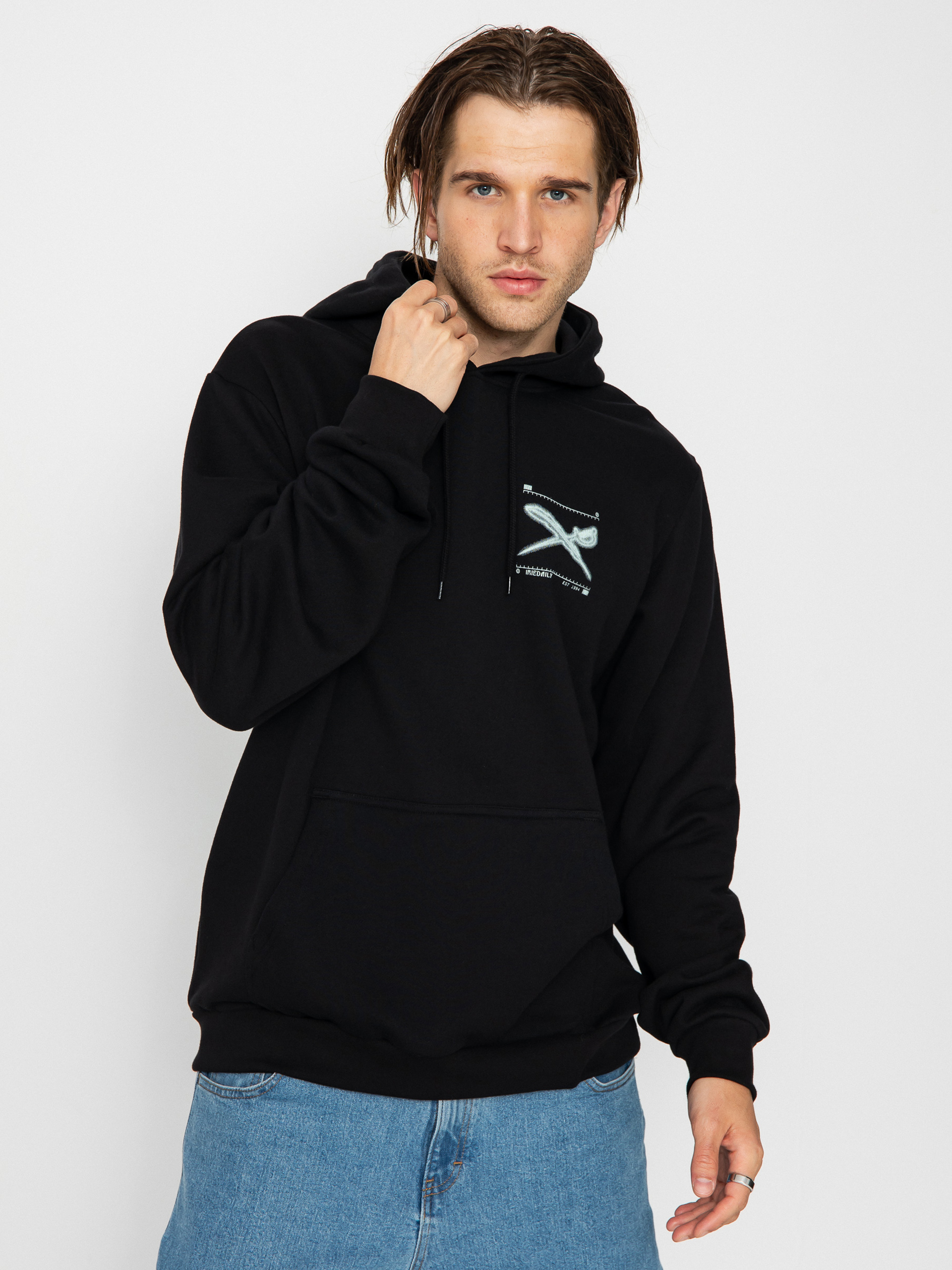 Mikina s kapucí Iriedaily Rayfinger HD (black)