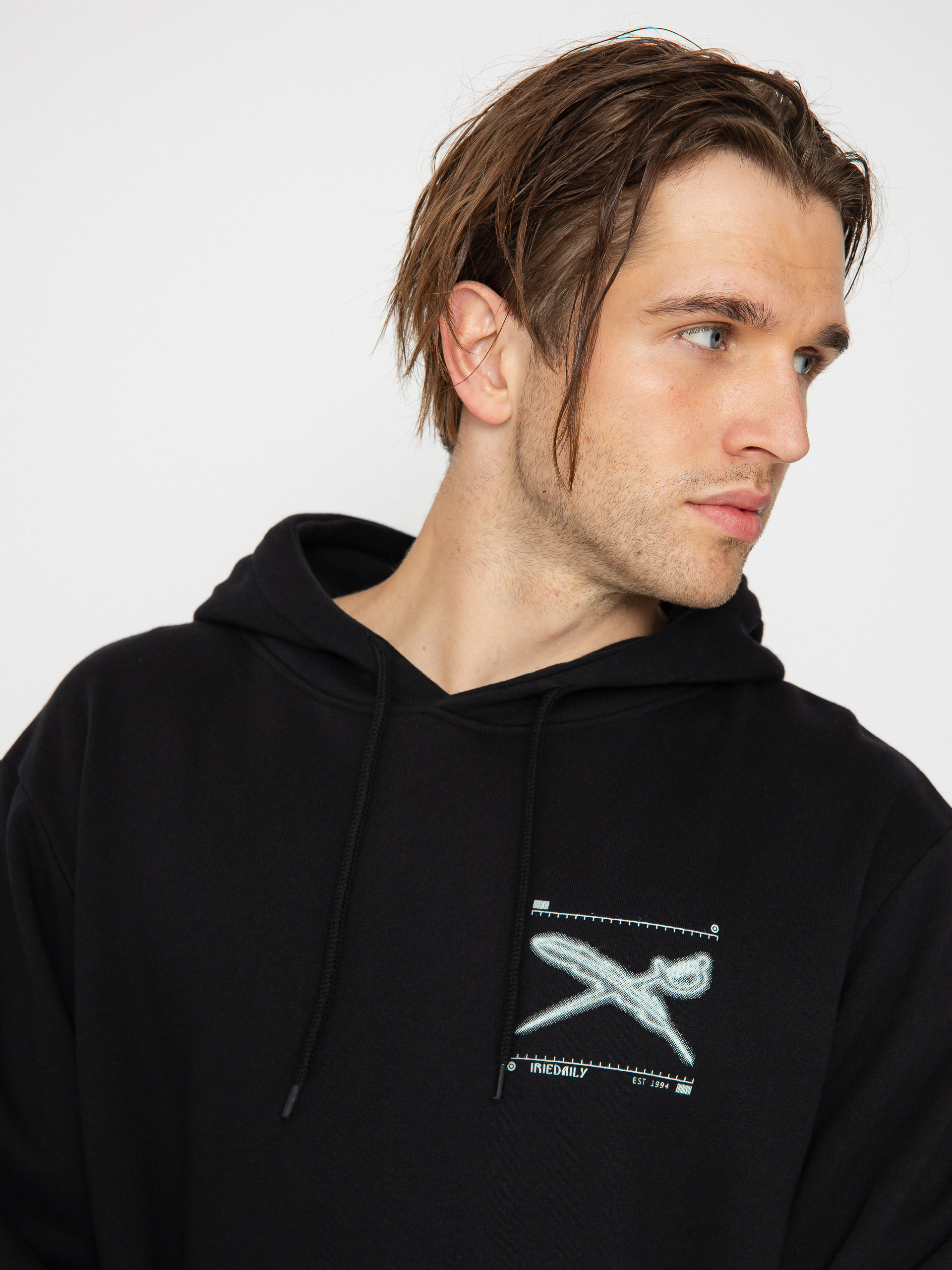 Mikina s kapucí Iriedaily Rayfinger HD (black)