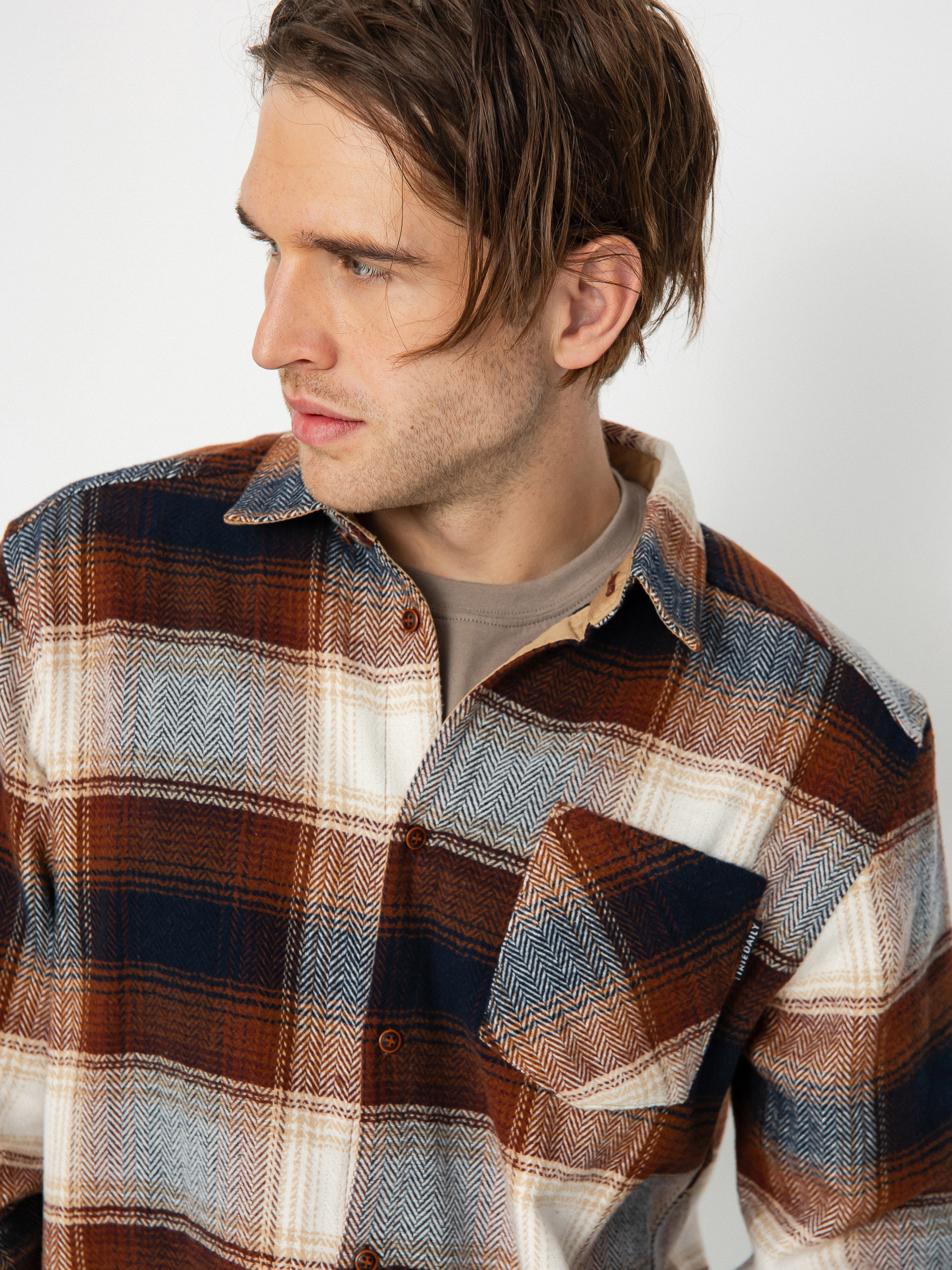 Košile Iriedaily Young Fella (navy brown)