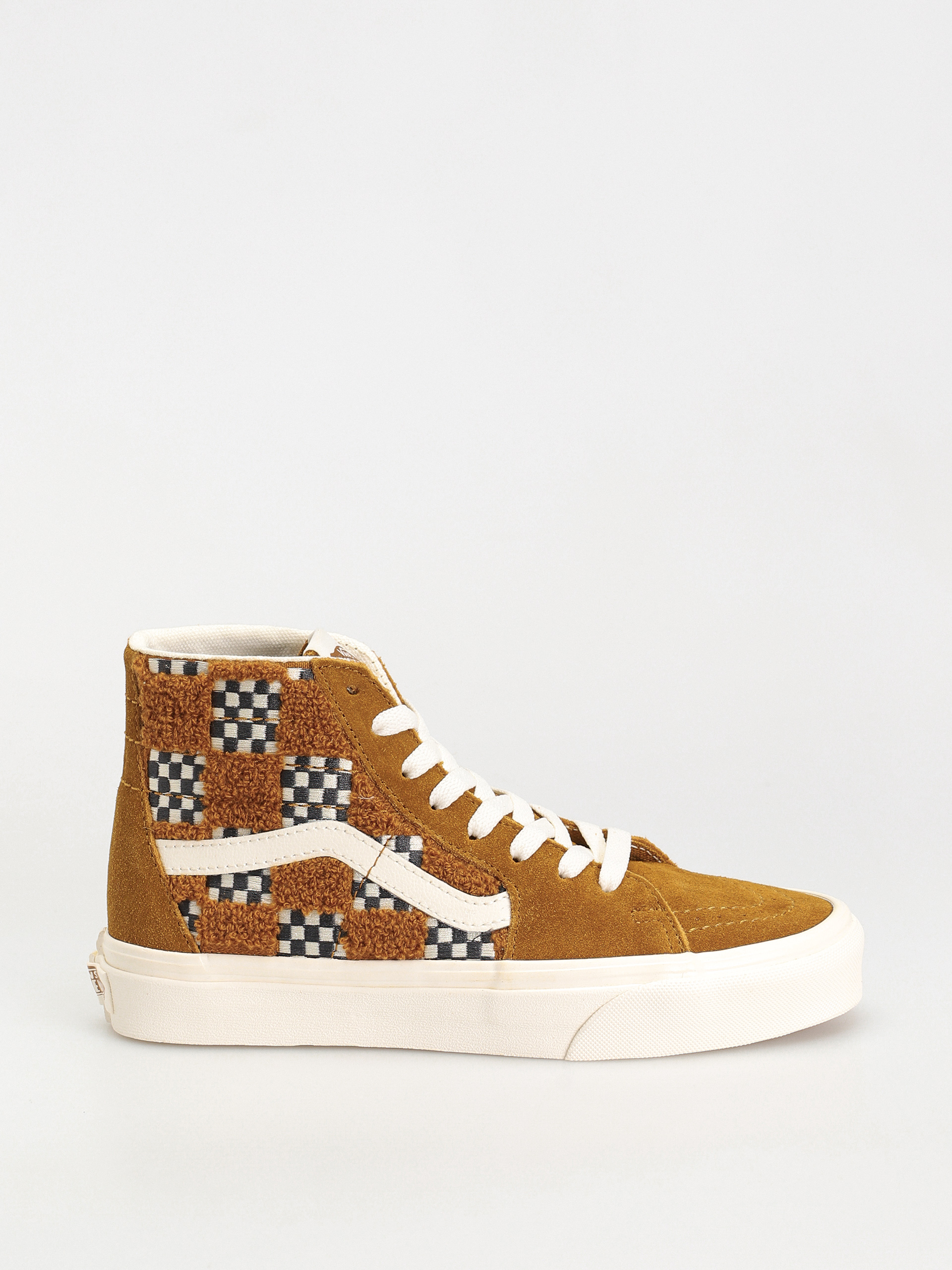 Boty Vans Sk8 Hi Tapered (tufted check golden brown)