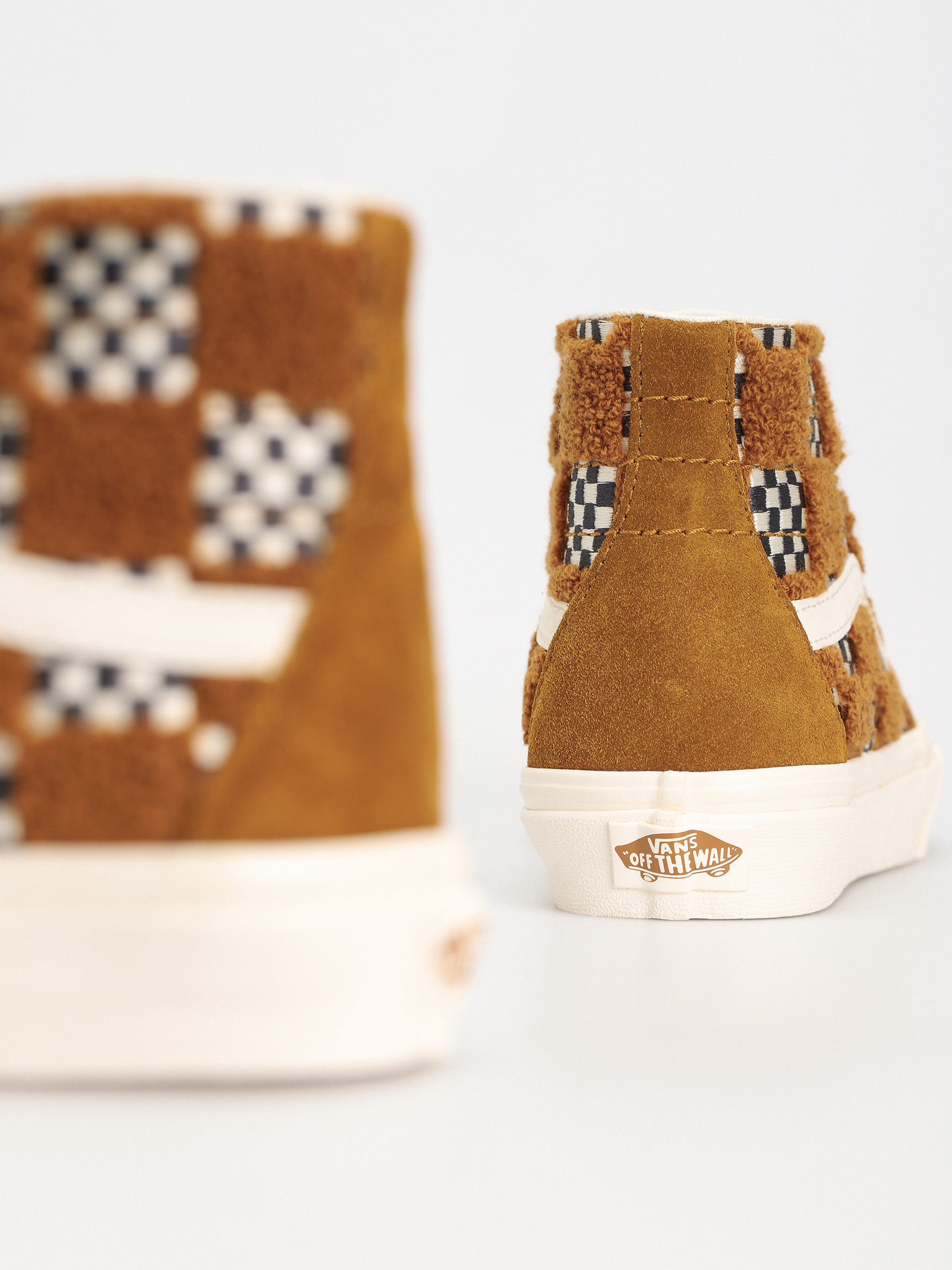 Boty Vans Sk8 Hi Tapered (tufted check golden brown)