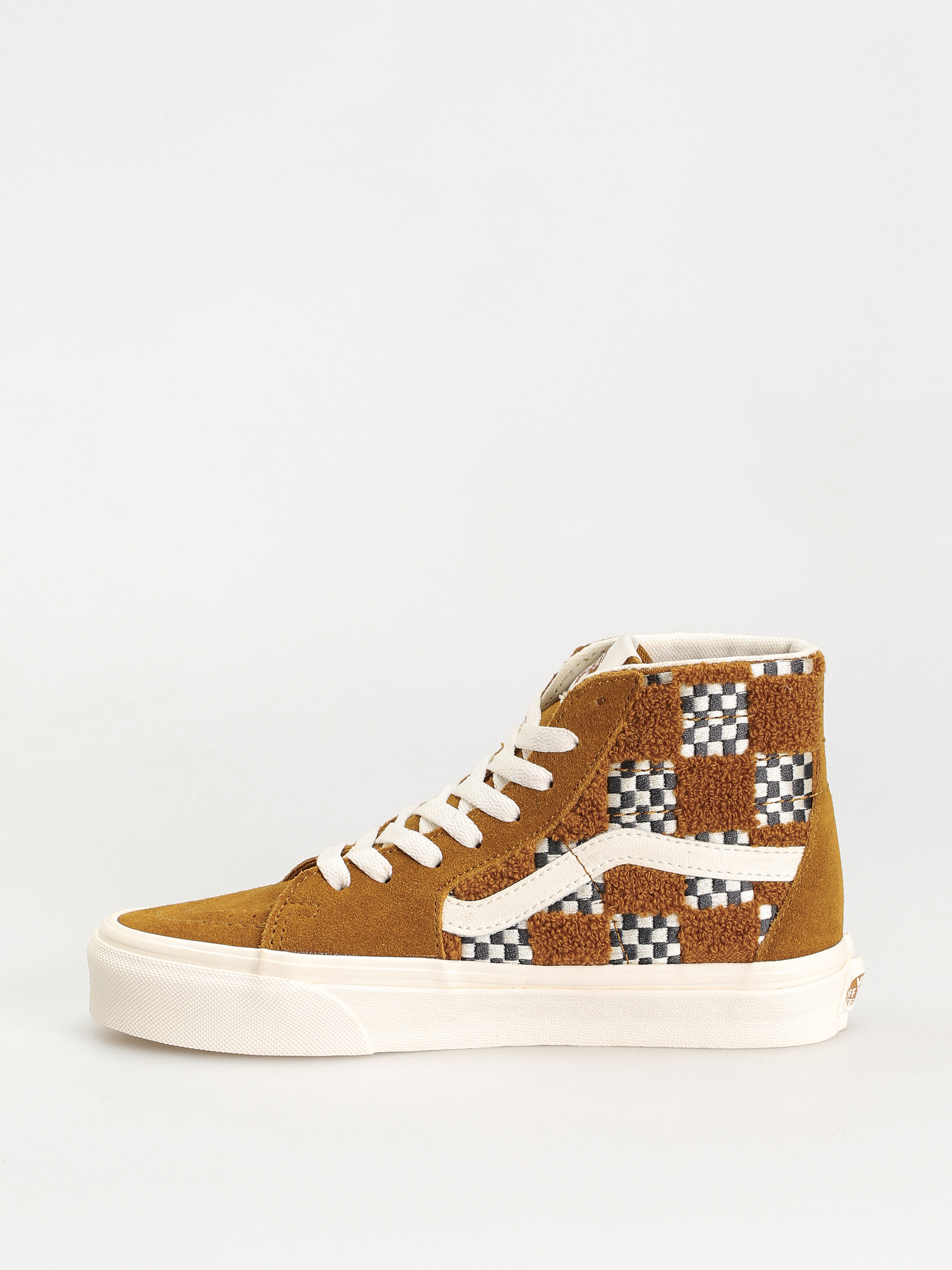 Boty Vans Sk8 Hi Tapered (tufted check golden brown)