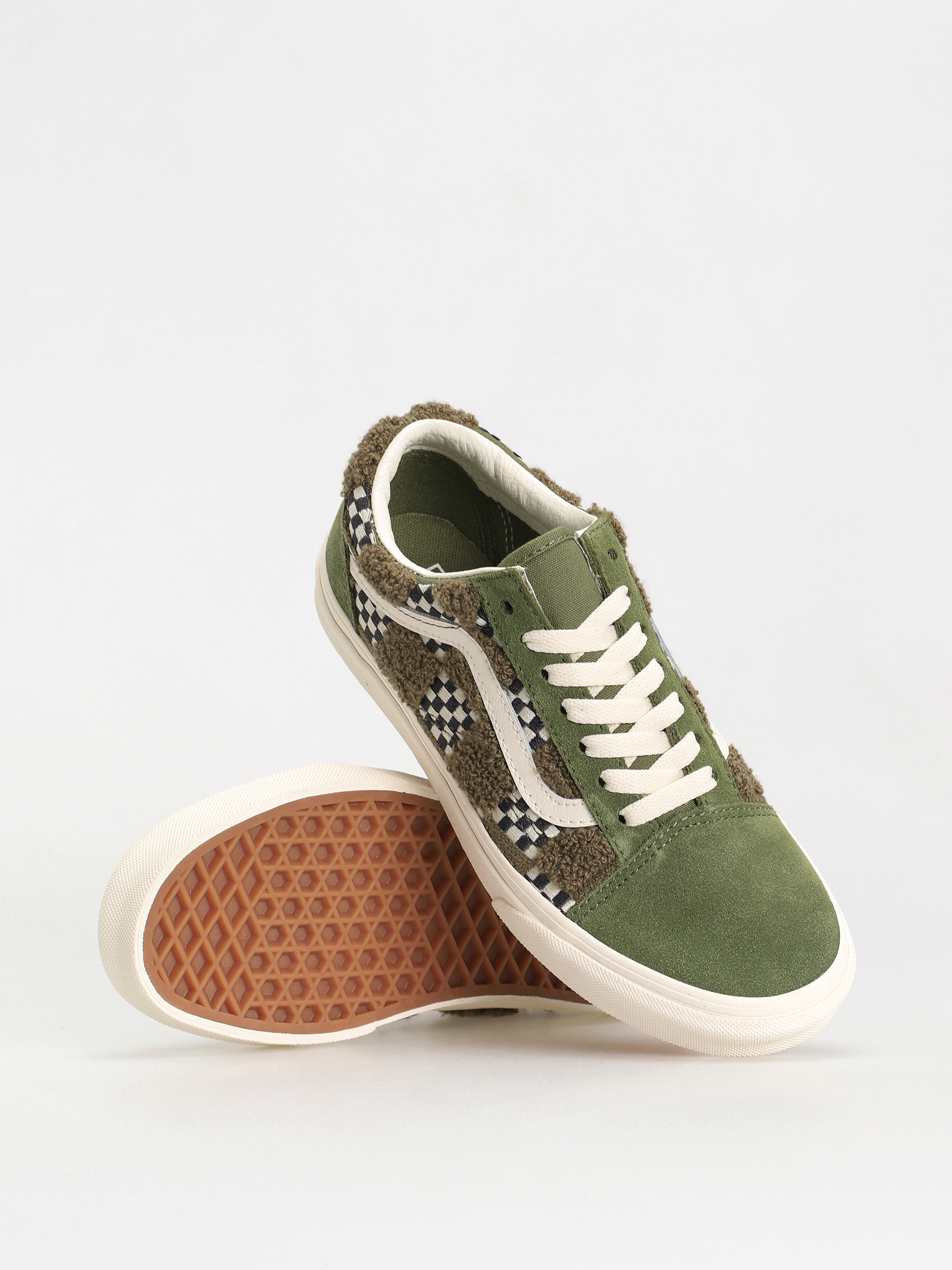 Boty Vans Old Skool (tufted check loden green)