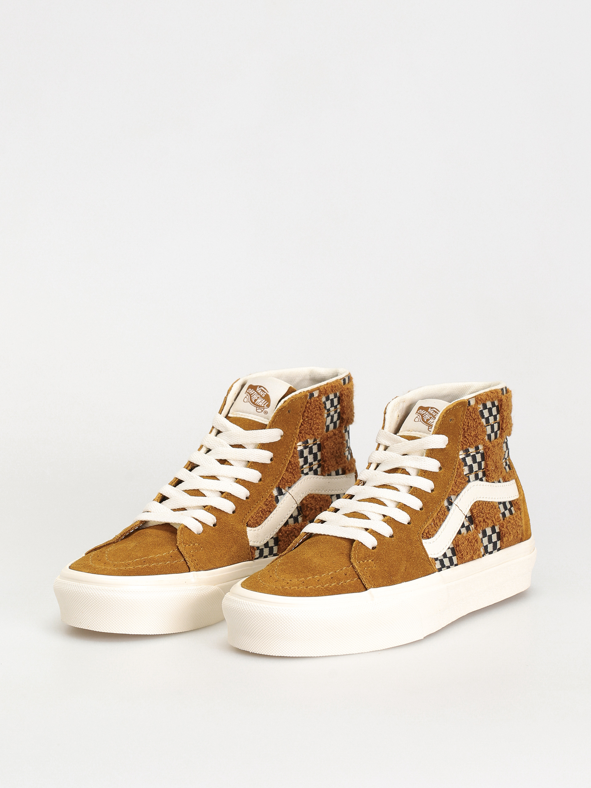 Boty Vans Sk8 Hi Tapered (tufted check golden brown)