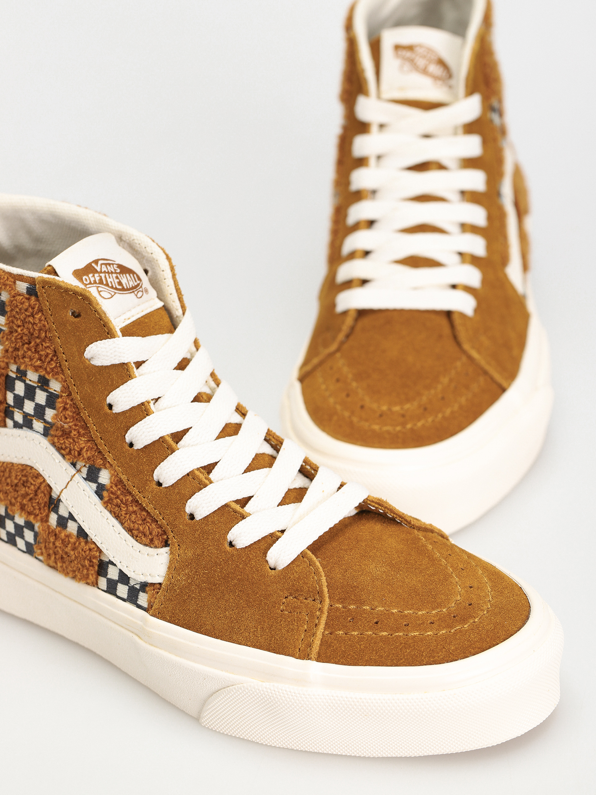 Boty Vans Sk8 Hi Tapered (tufted check golden brown)