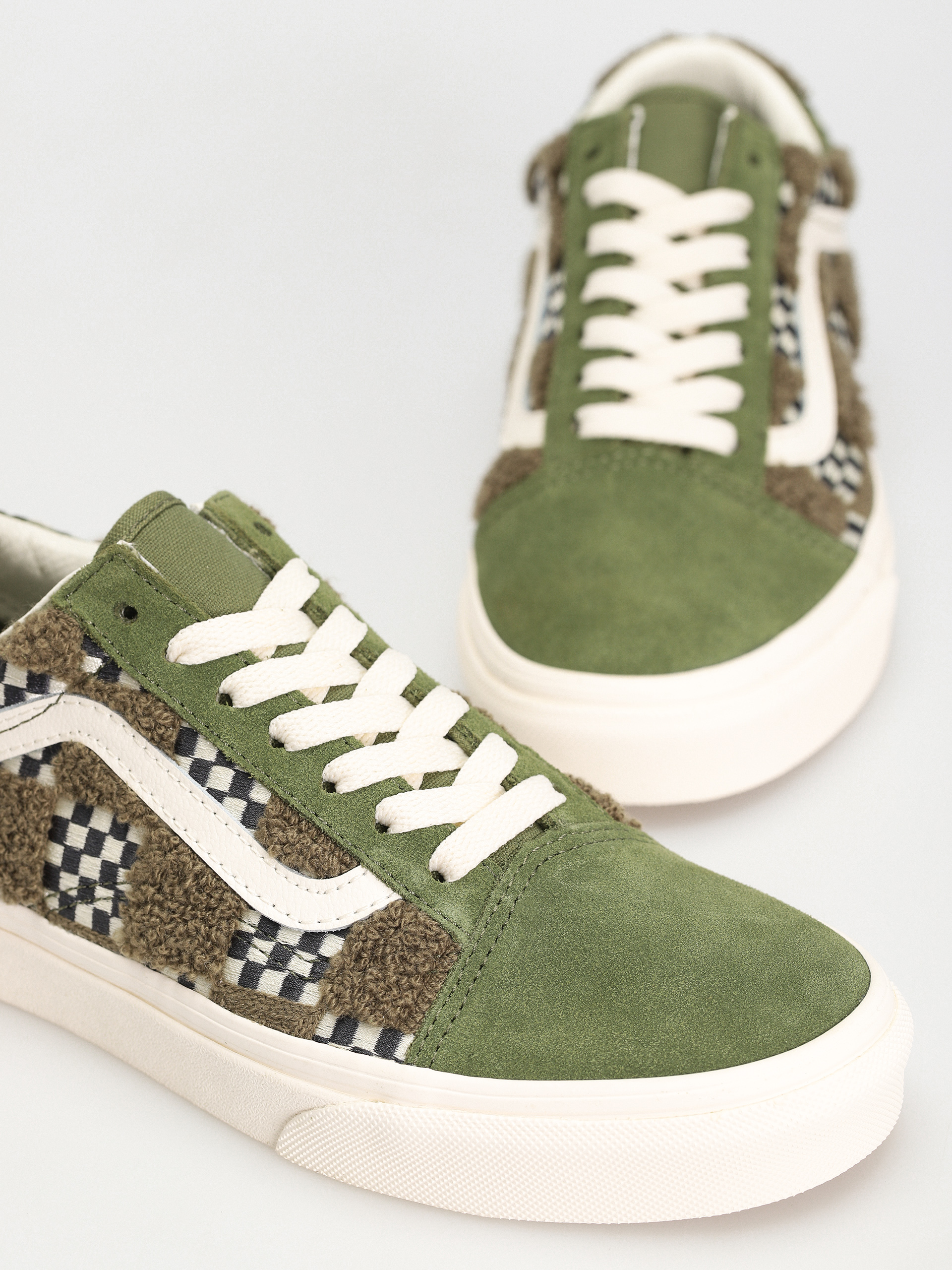 Boty Vans Old Skool (tufted check loden green)