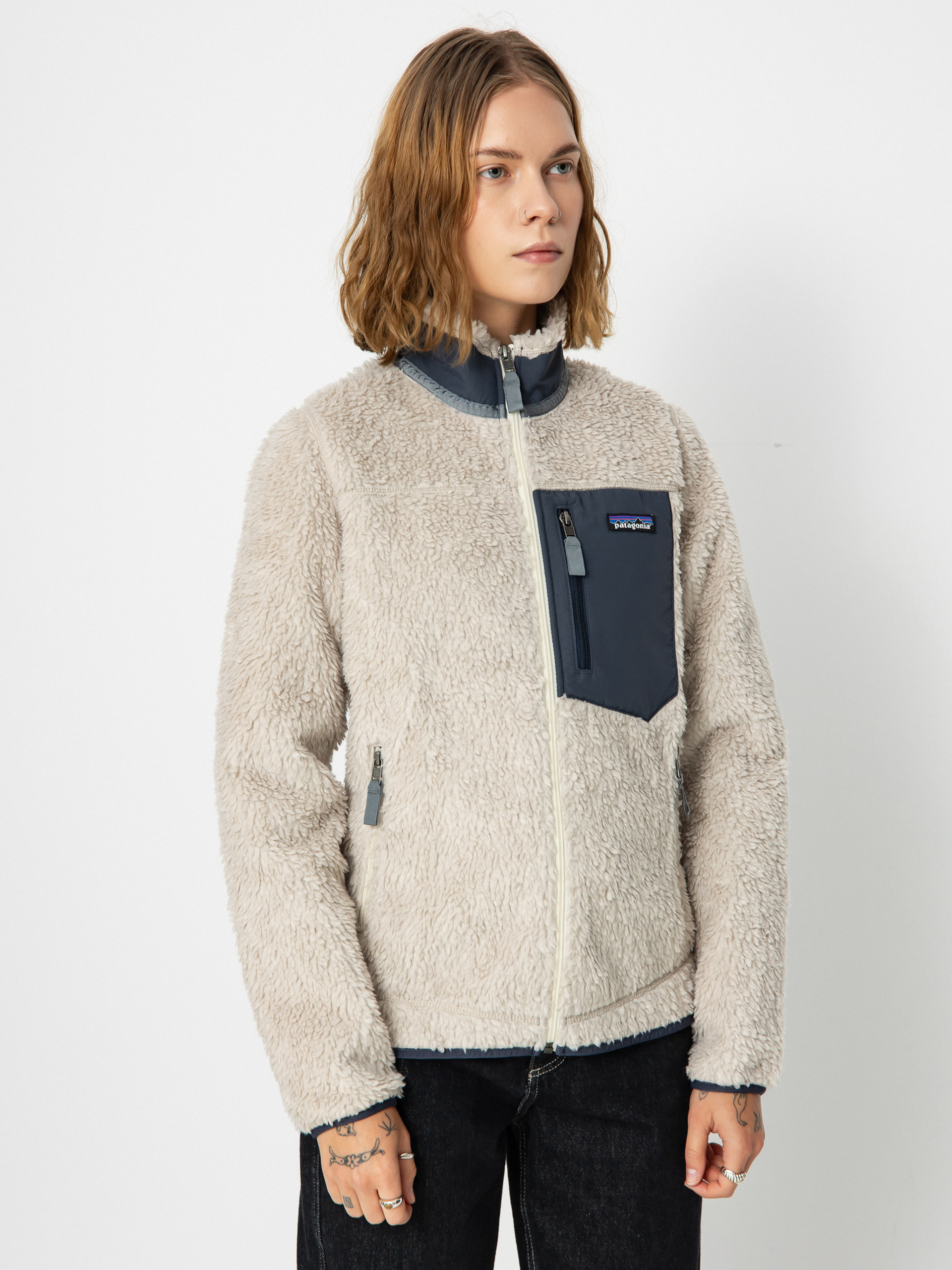 Bunda Patagonia Classic Retro X Wmn (natural w/smolder blue)