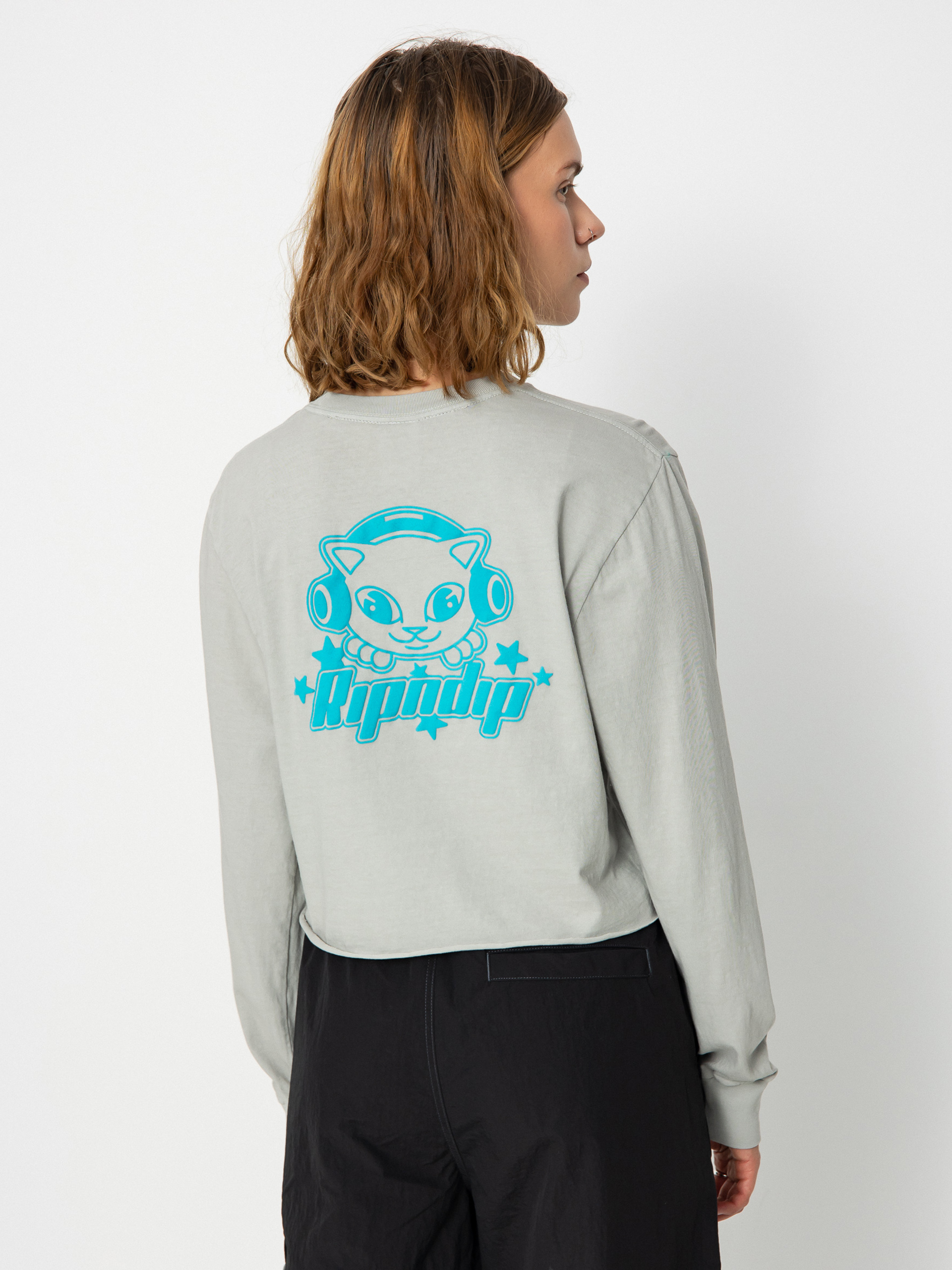 Triko RipNDip Kawaii Nerm Cropped Wmn (grey)