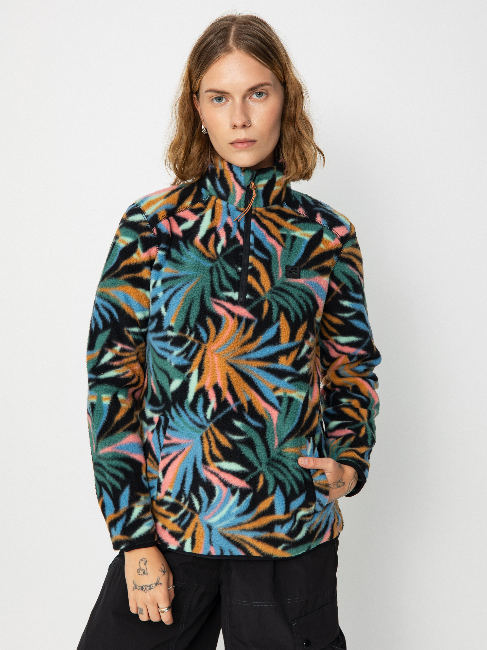 Dámský Fleecová mikina Billabong Boundary Mock 3 (stormy blue)