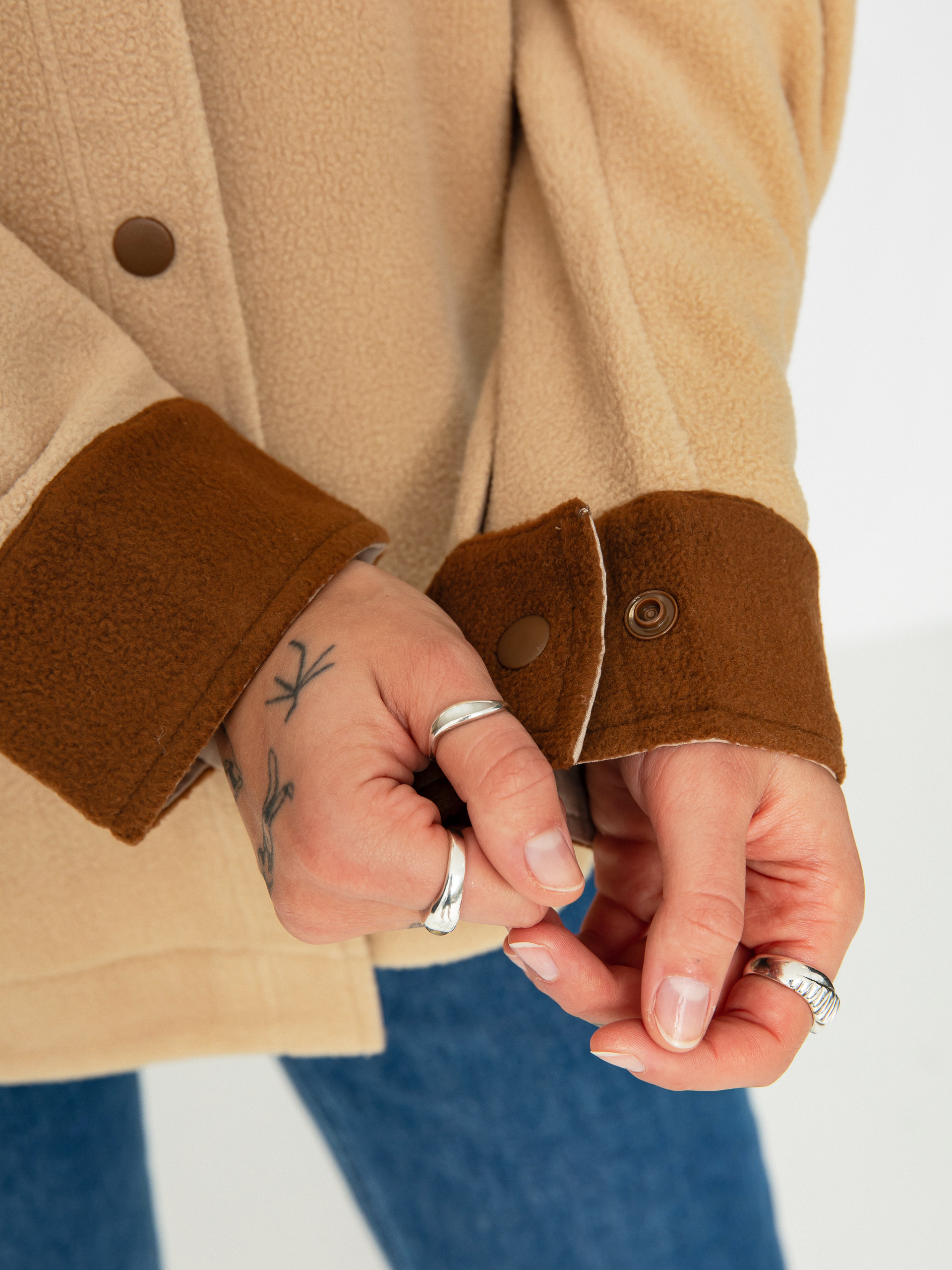 Košile Brixton Bowery Bf Arctic Stretch Fleec Wmn (sesame/bison)