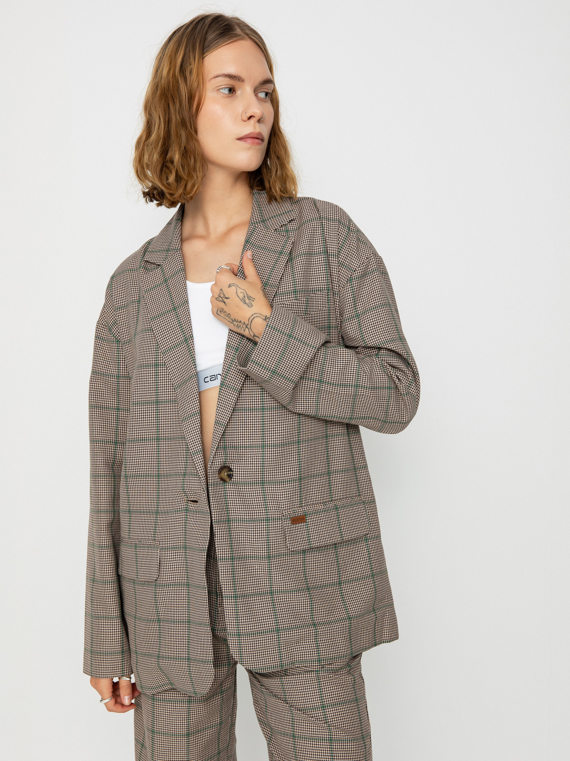 Bunda Brixton Axl Oversized Blazer Wmn (sesame/seal brown)
