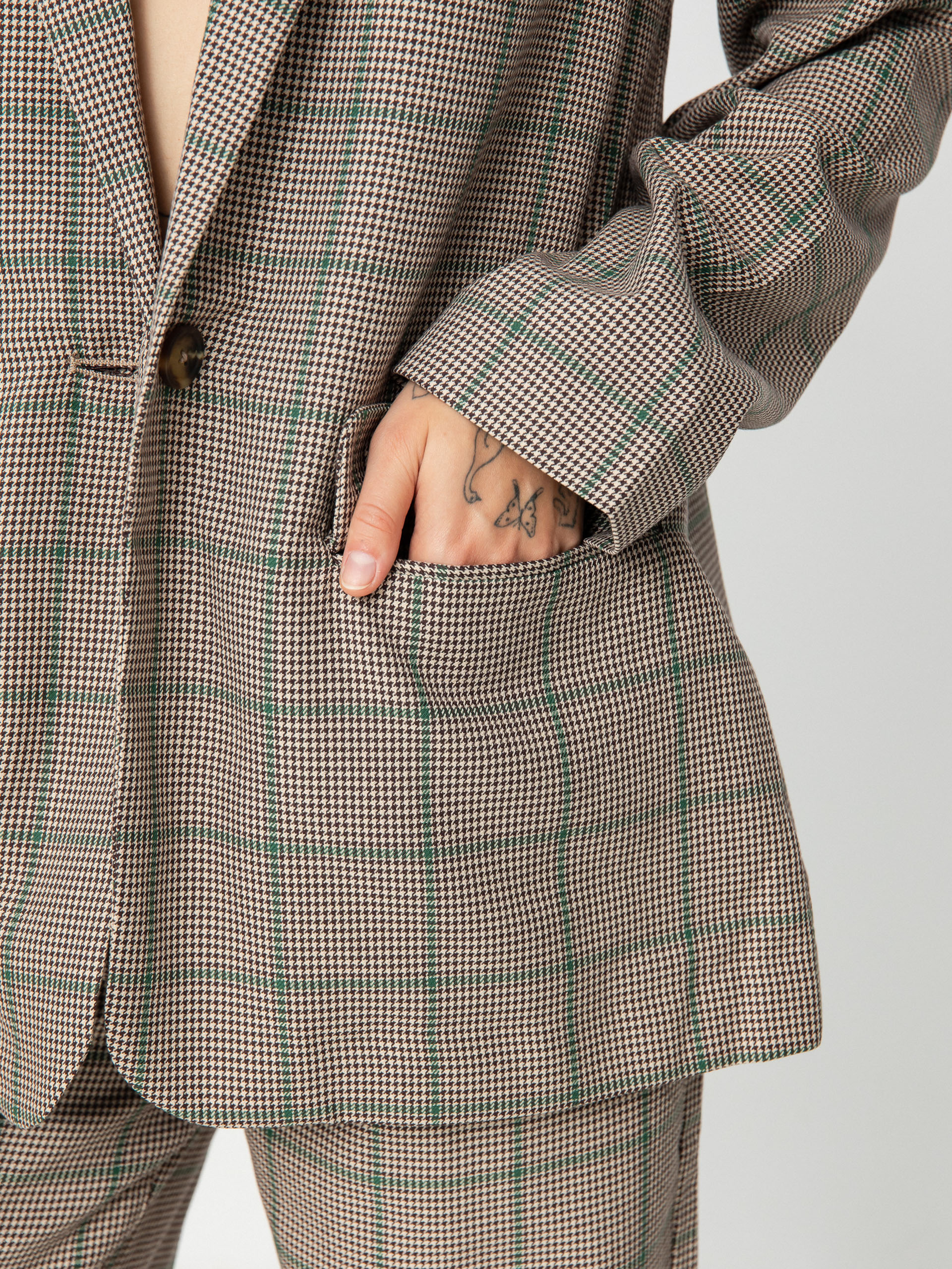 Bunda Brixton Axl Oversized Blazer Wmn (sesame/seal brown)