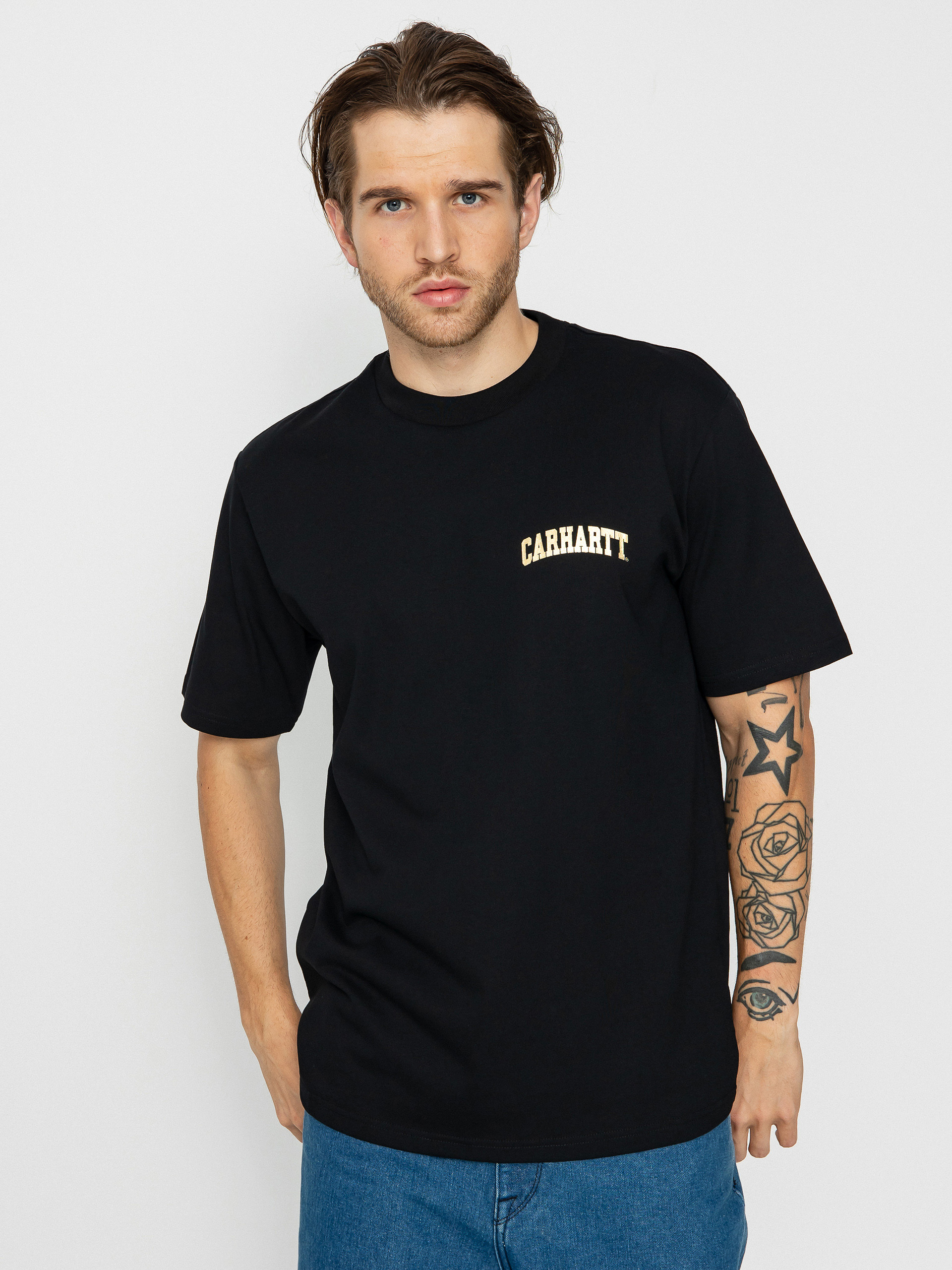 Tričko Carhartt WIP University Script (black/gold)