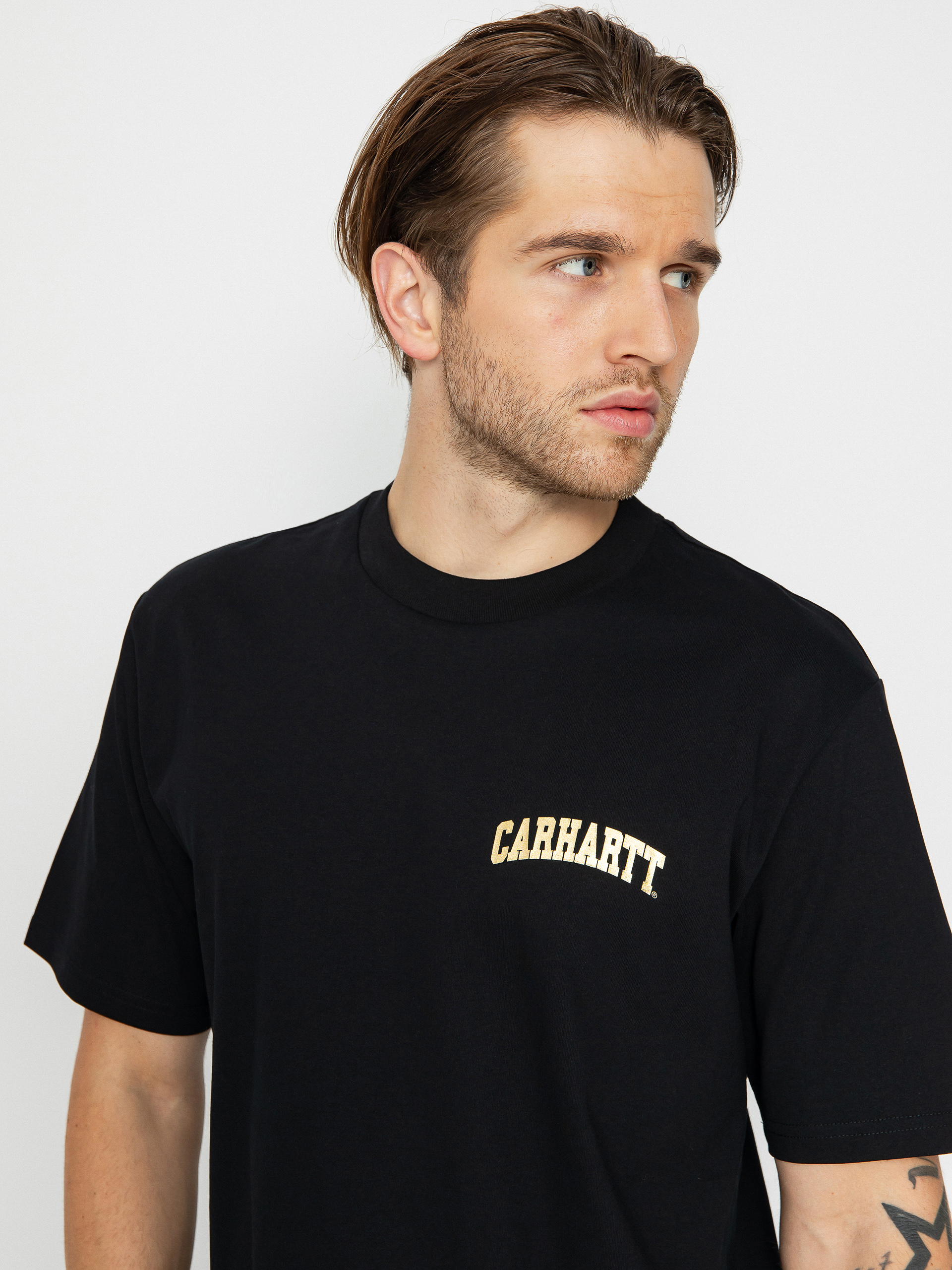 Tričko Carhartt WIP University Script (black/gold)