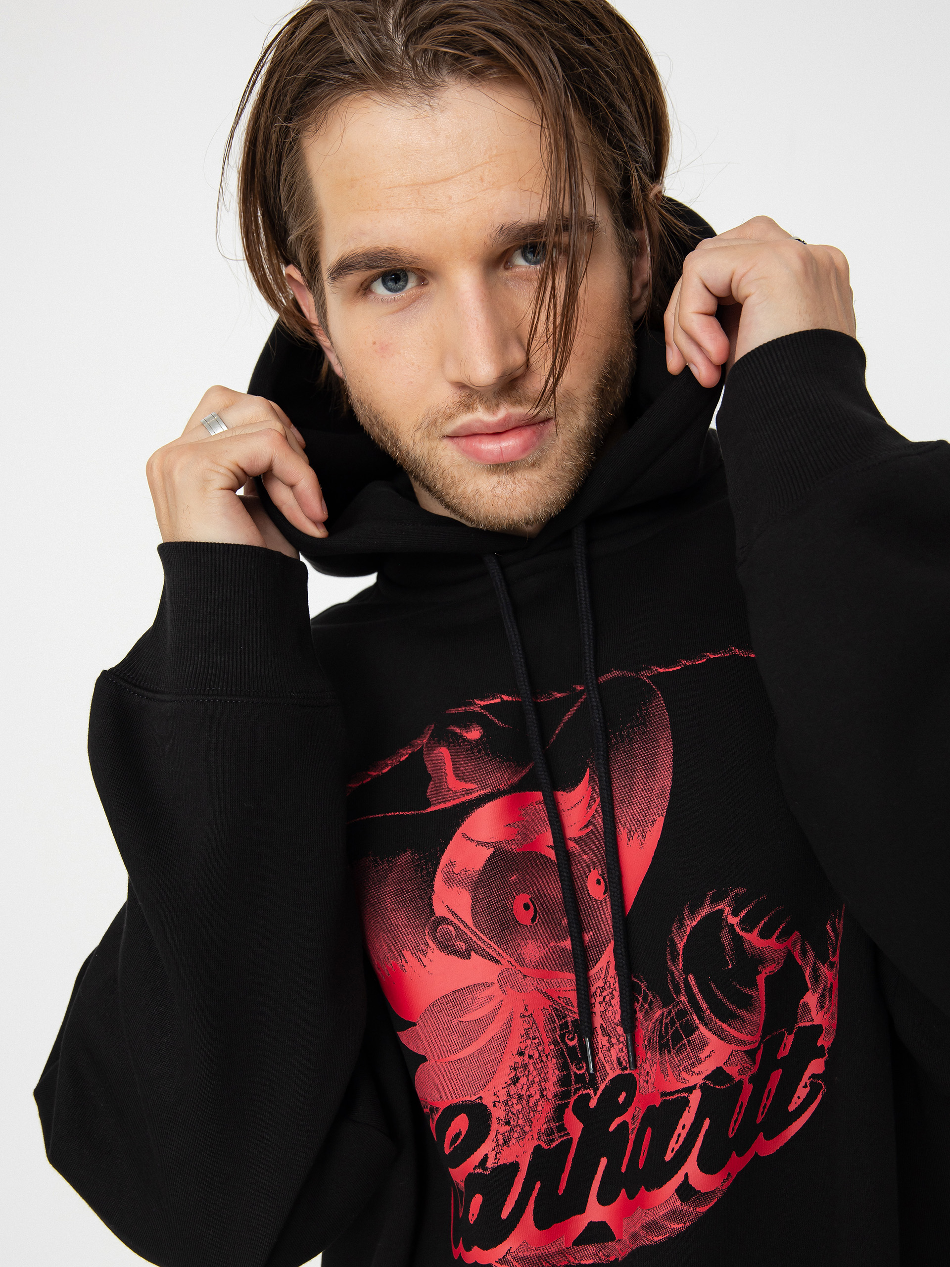 Mikina s kapucí Carhartt WIP Buddy HD (black/red)