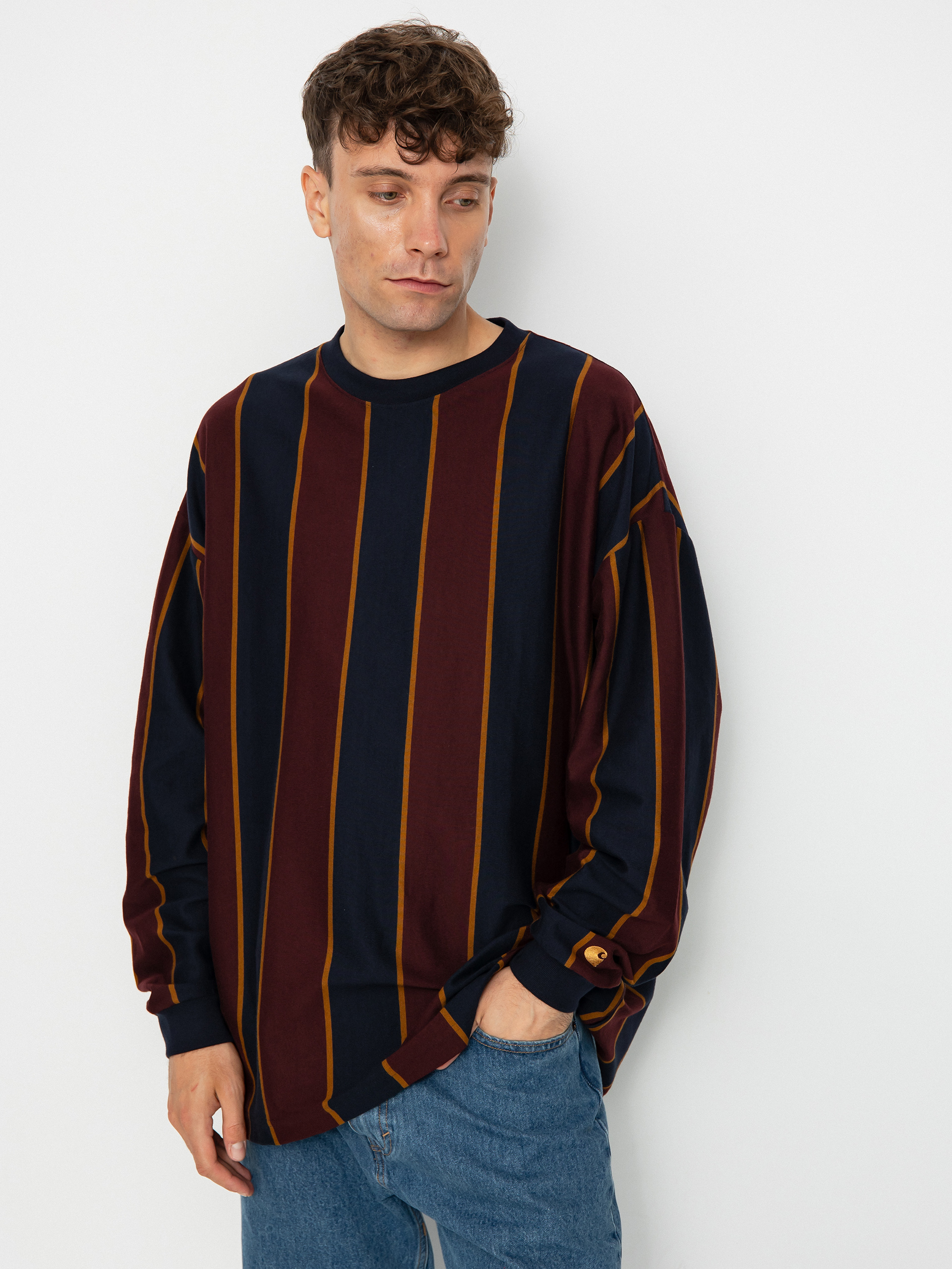 Triko Carhartt WIP Ruben (ruben stripe dark navy/amarone)