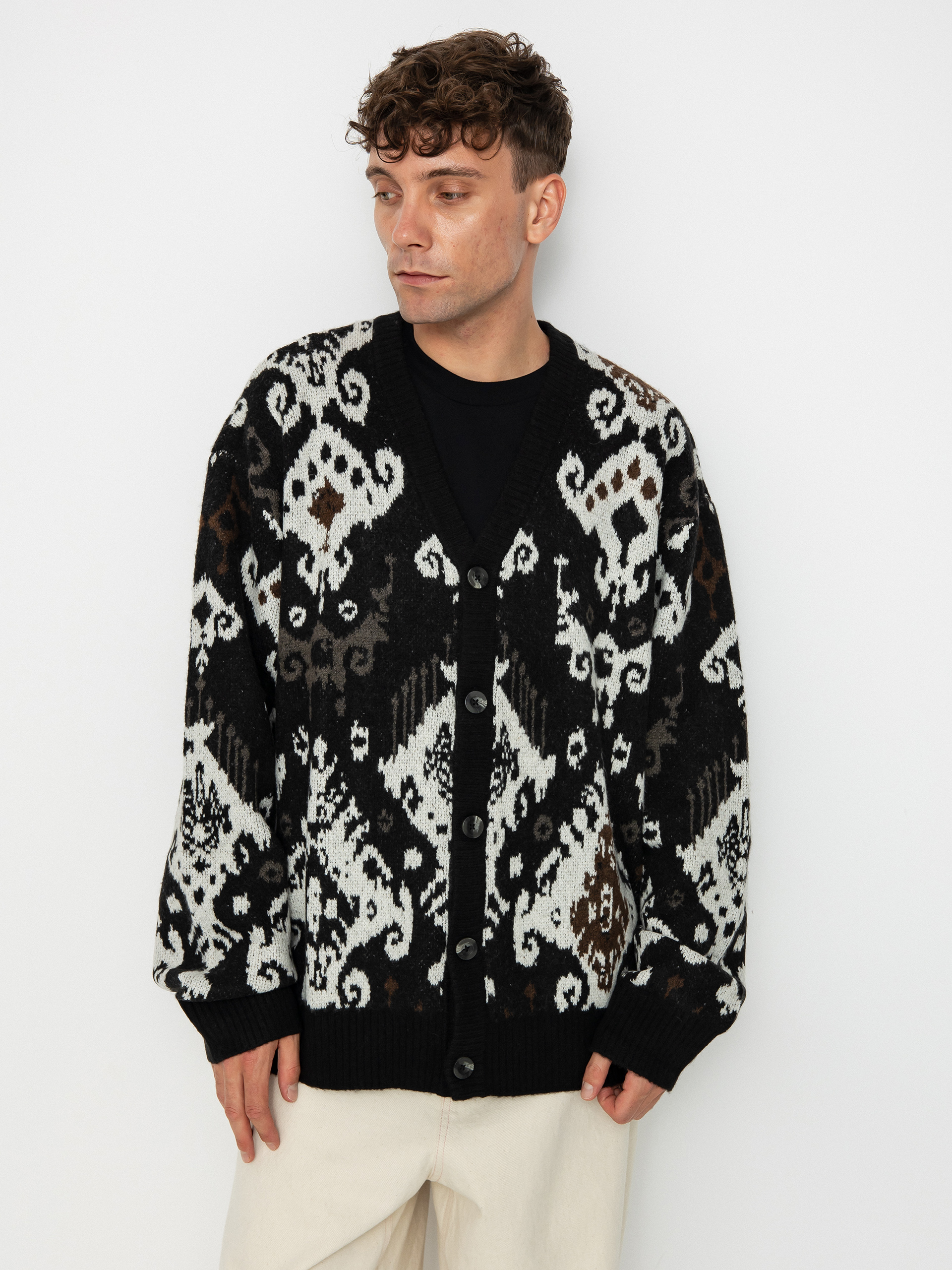 Svetr Carhartt WIP Baru Cardigan (baru jacquard black)