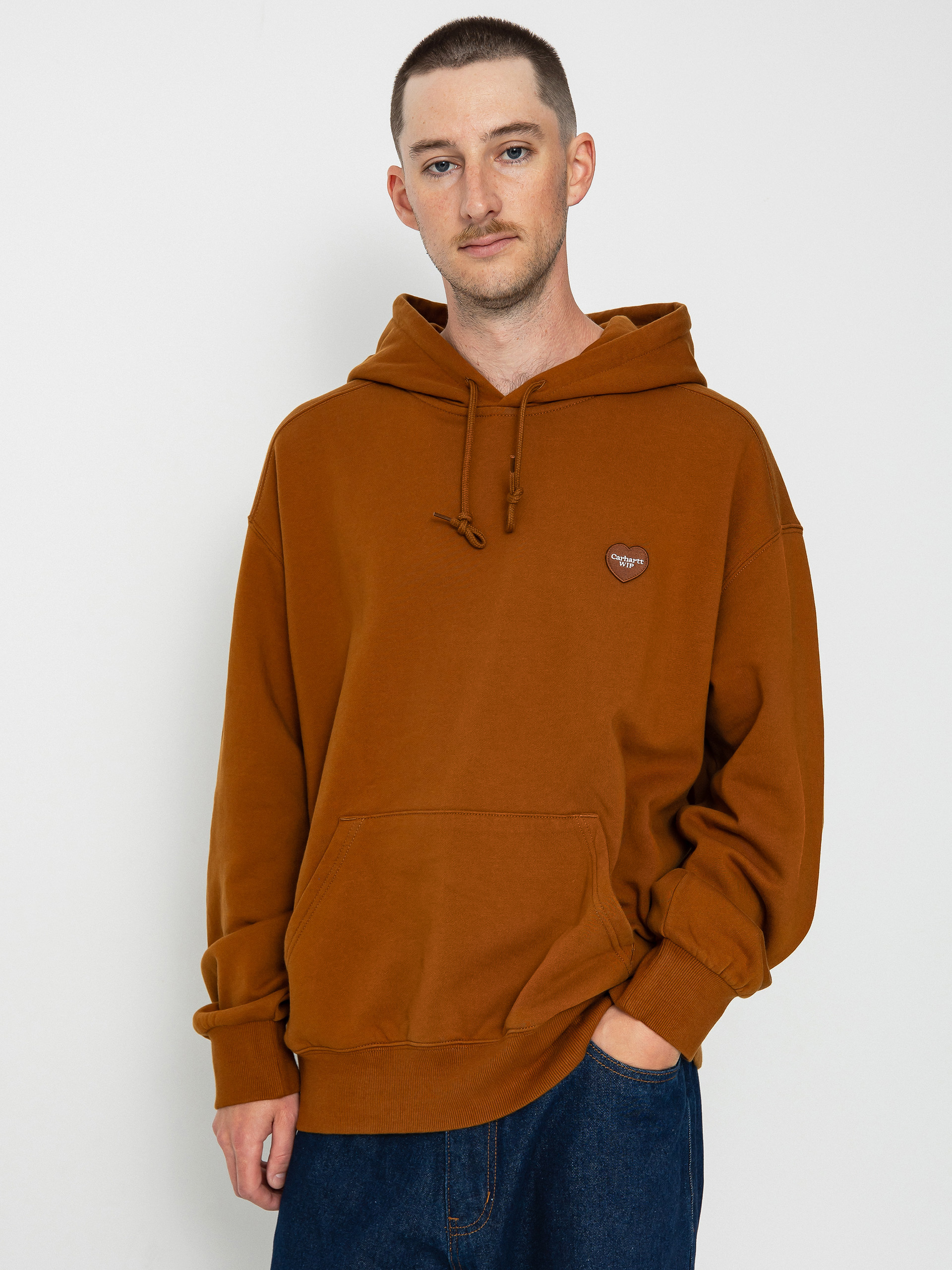 Mikina s kapucí Carhartt WIP Heart Patch HD (deep h brown)