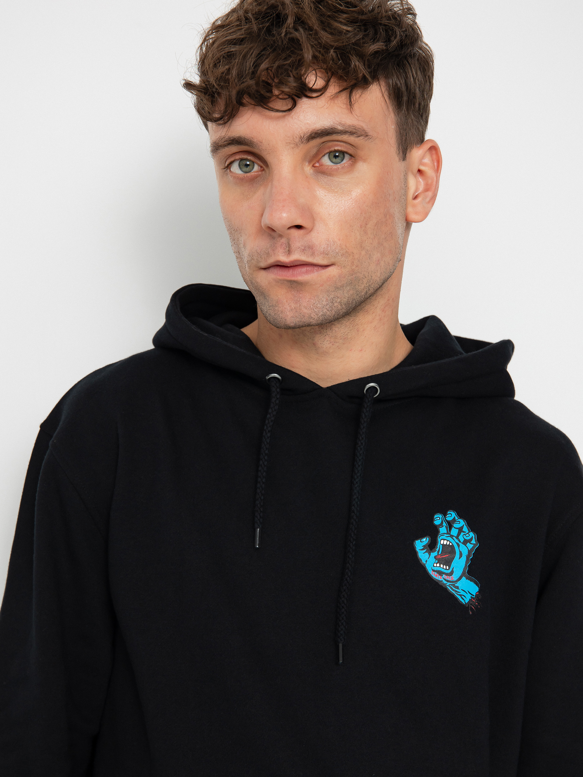 Mikina s kapucí Santa Cruz Screaming Hand Chest HD (black)