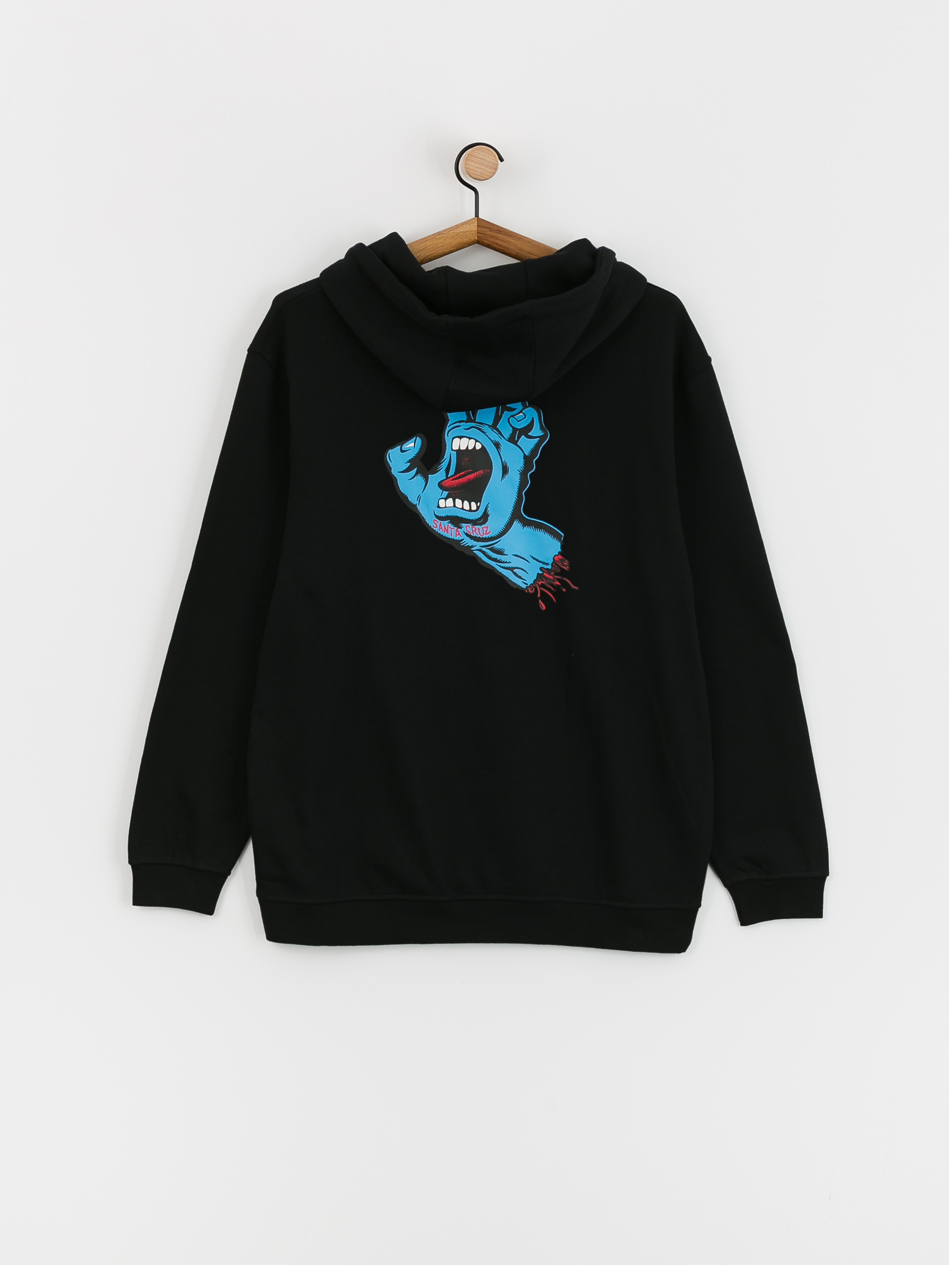 Mikina s kapucí Santa Cruz Screaming Hand Chest HD (black)