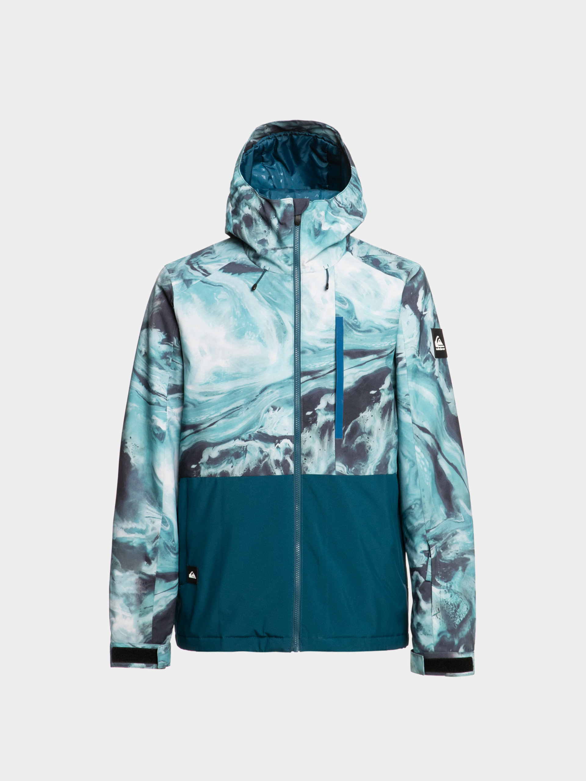 Pánská Snowboardová bunda Quiksilver Mission Printed Block (resin tint majolica blue)