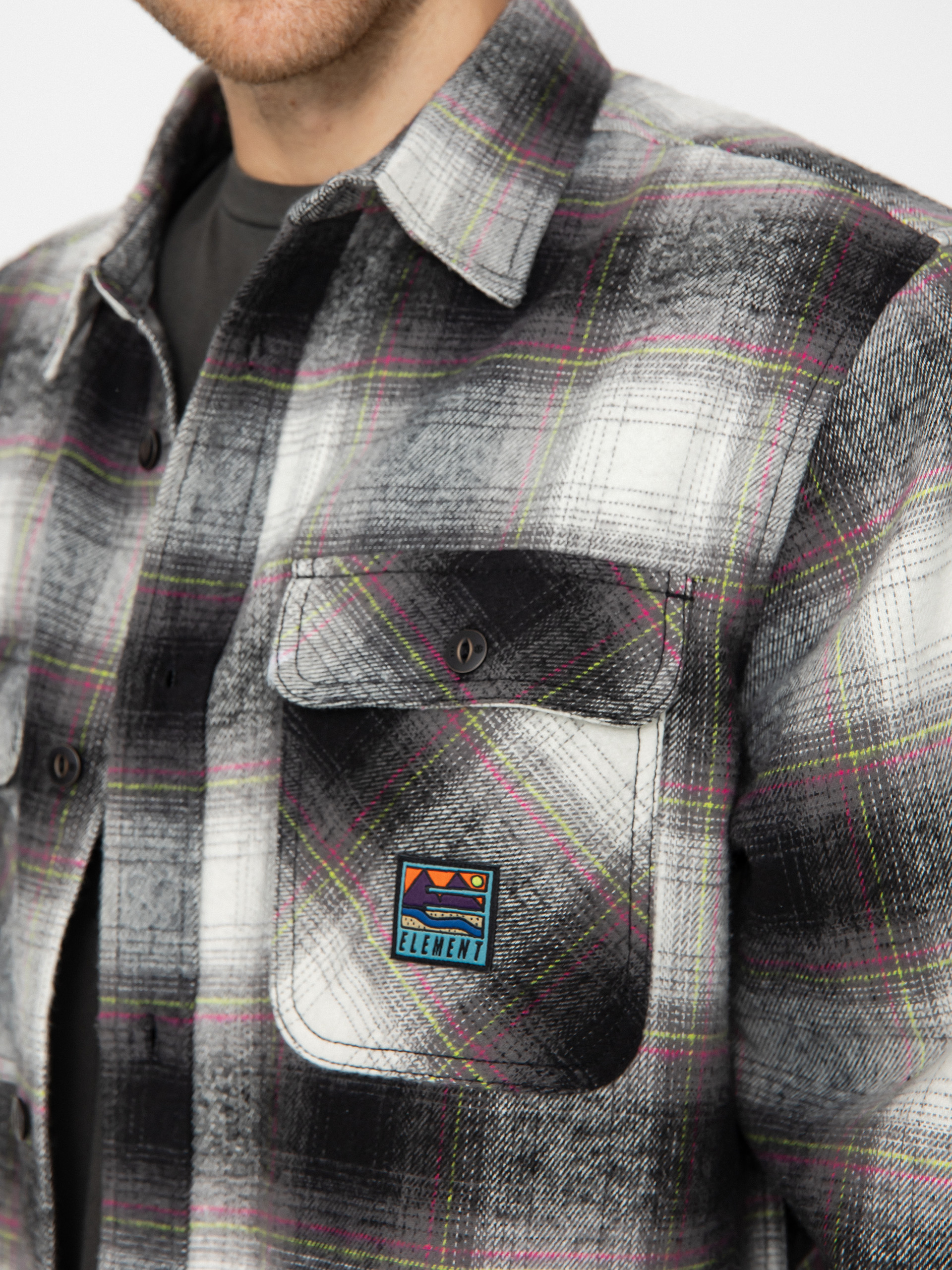 Košile Element Hueco Neon (hueco plaid lime/pink)