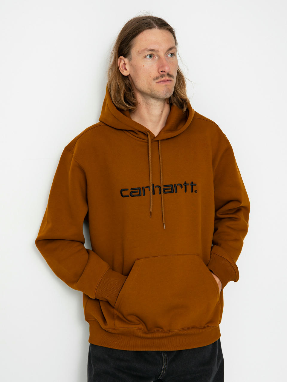 Mikina s kapucí Carhartt WIP Carhartt HD (deep h brown/black)