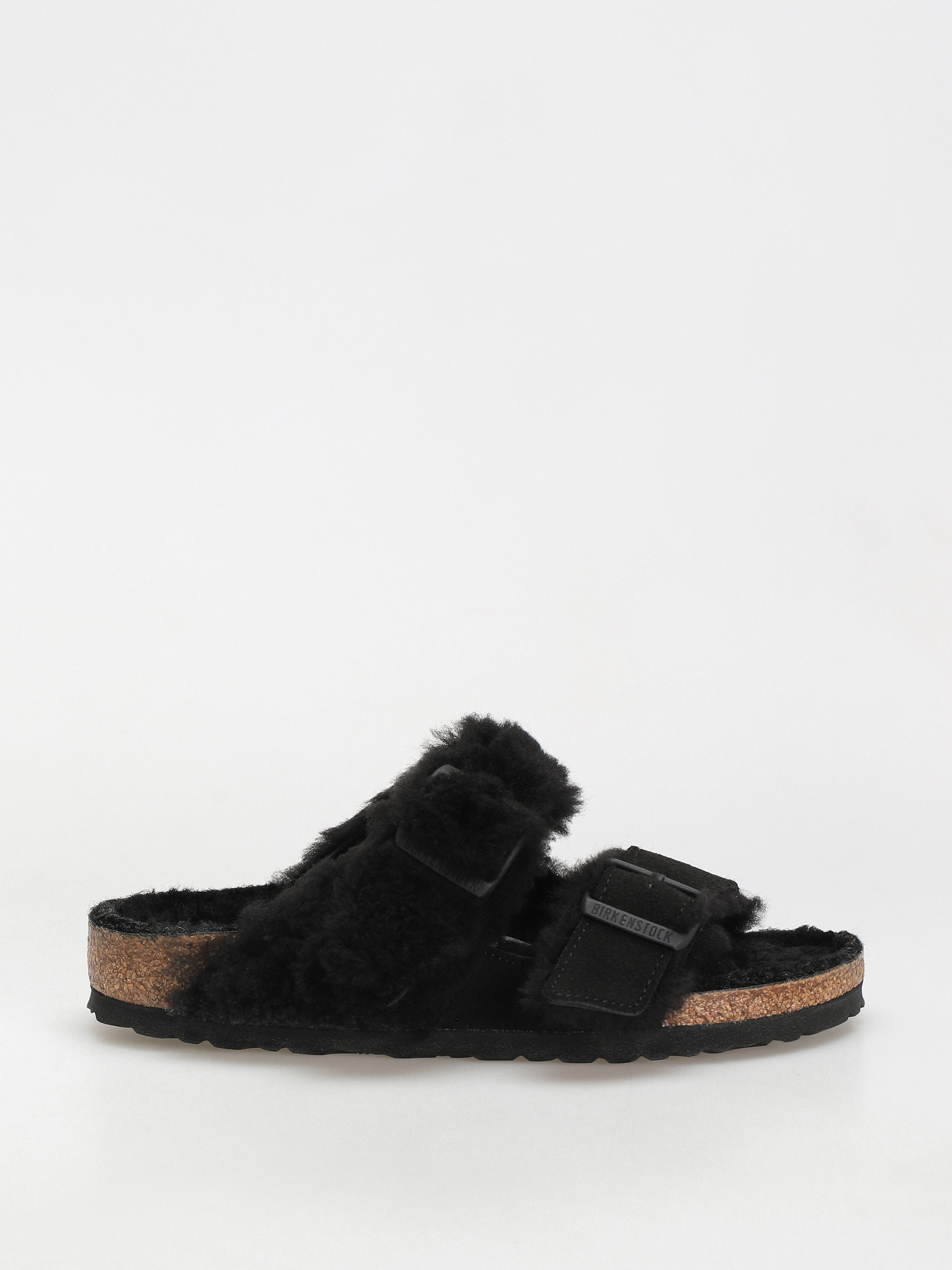 Plážovky Birkenstock Arizona Split Teddy Parts Rivet Logo Suede Leather/Fur Narrow Wmn