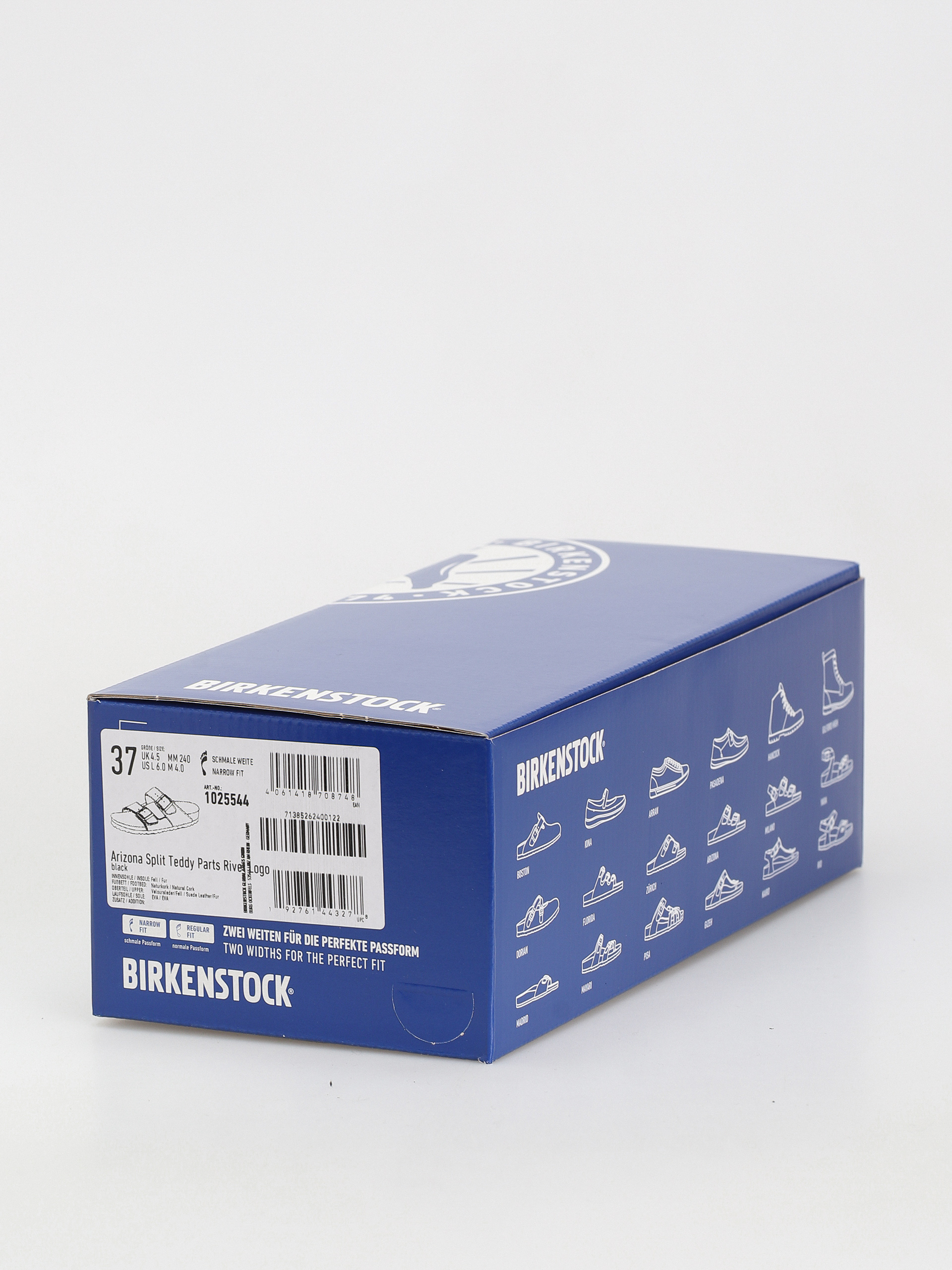 Plážovky Birkenstock Arizona Split Teddy Parts Rivet Logo Suede Leather/Fur Narrow Wmn (black)