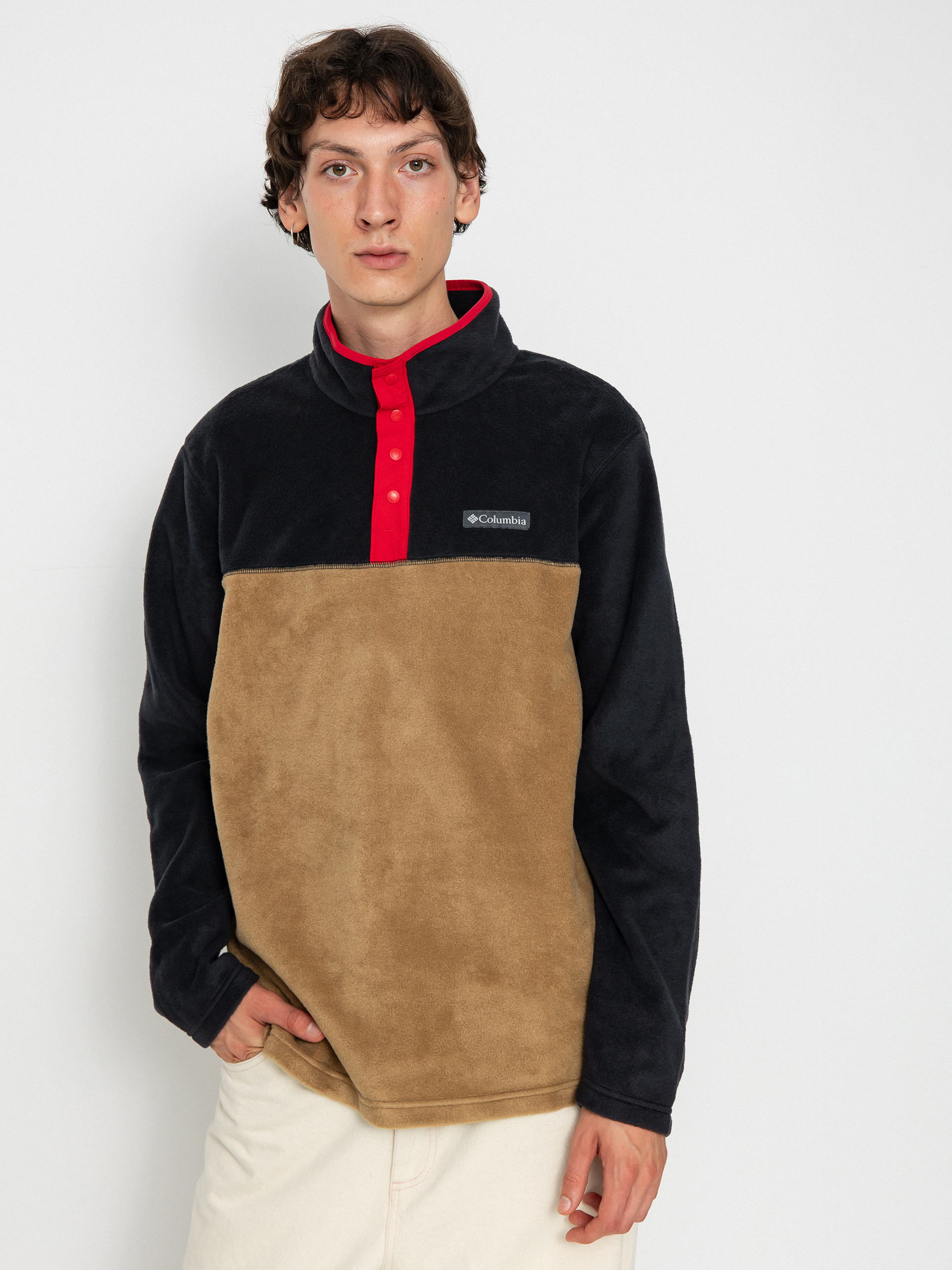 Pánský Fleecová mikina Columbia Steens Mountain (delta/black/mountain red)