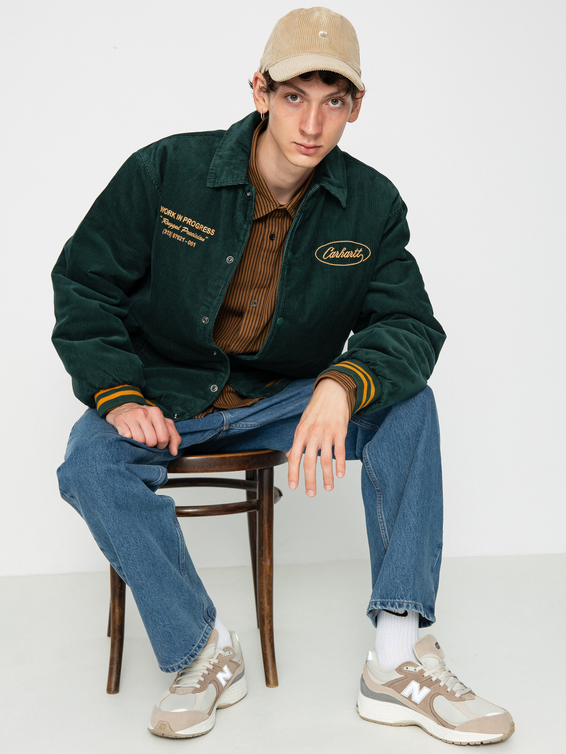 Bunda Carhartt WIP Rugged Letterman (discovery green/buckthorn)
