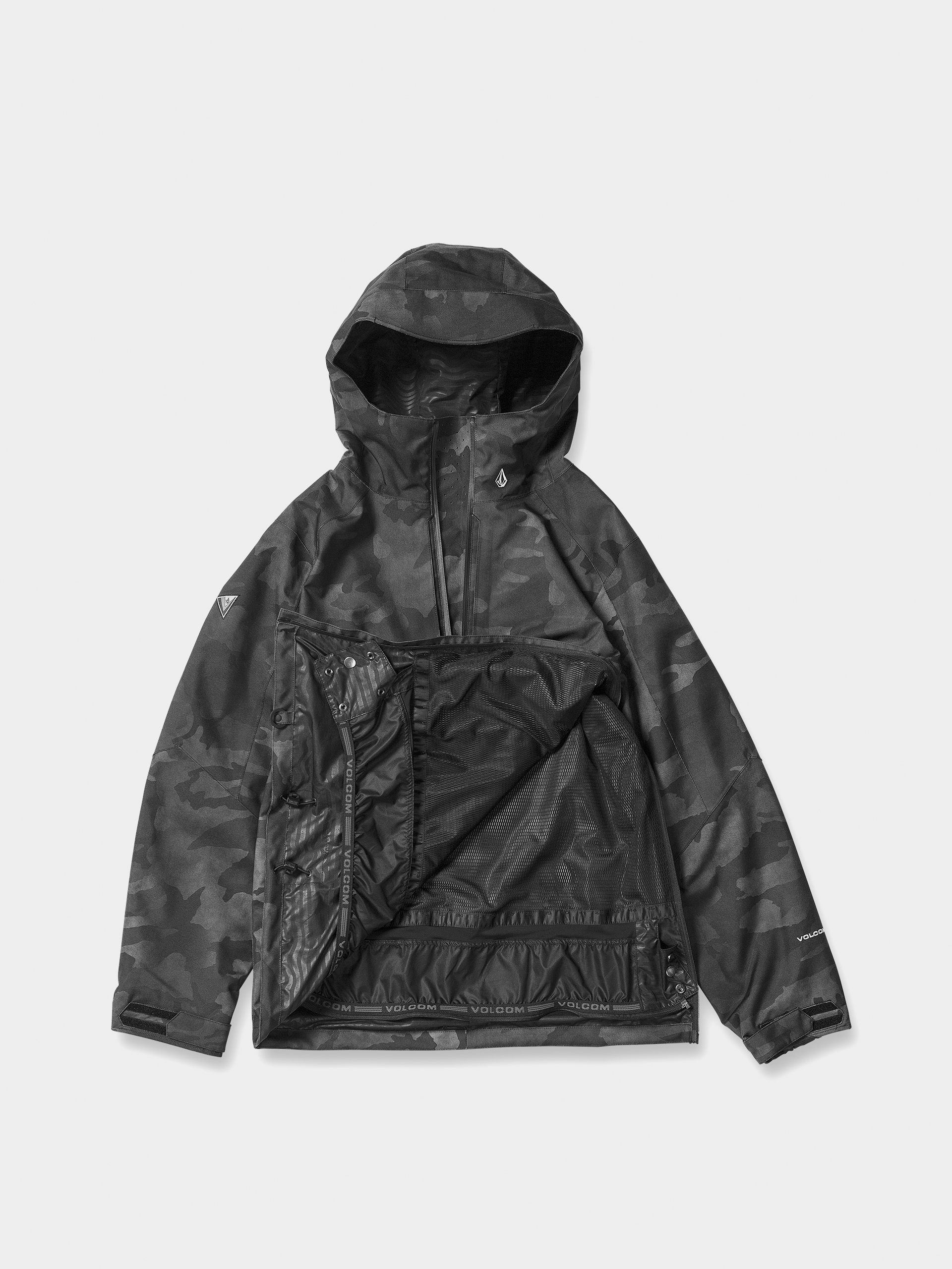 Pánská Snowboardová bunda Volcom Brighton Pullover (black camo)