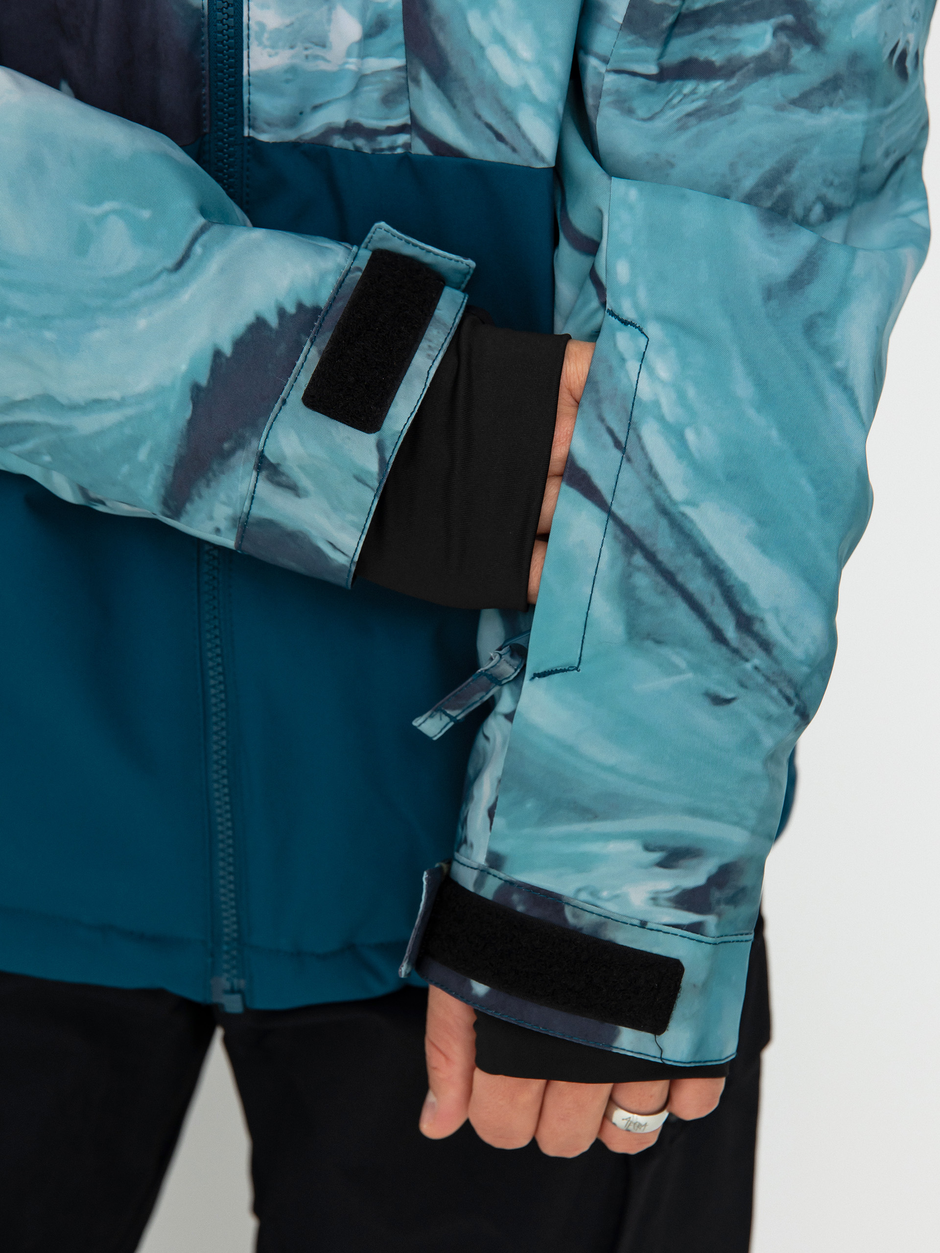 Pánská Snowboardová bunda Quiksilver Mission Printed Block (resin tint majolica blue)