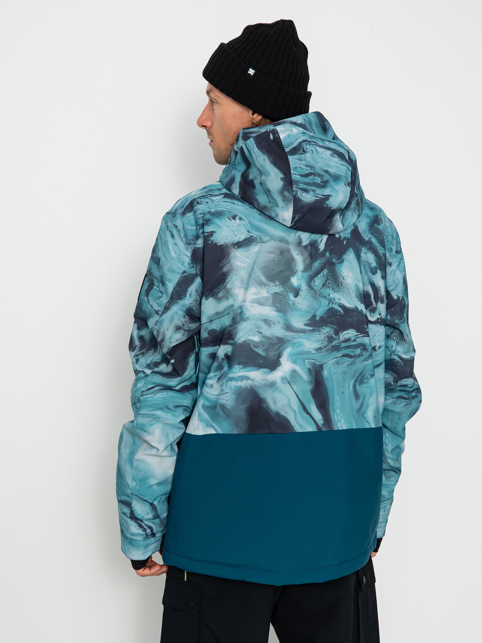 Pánská Snowboardová bunda Quiksilver Mission Printed Block (resin tint majolica blue)