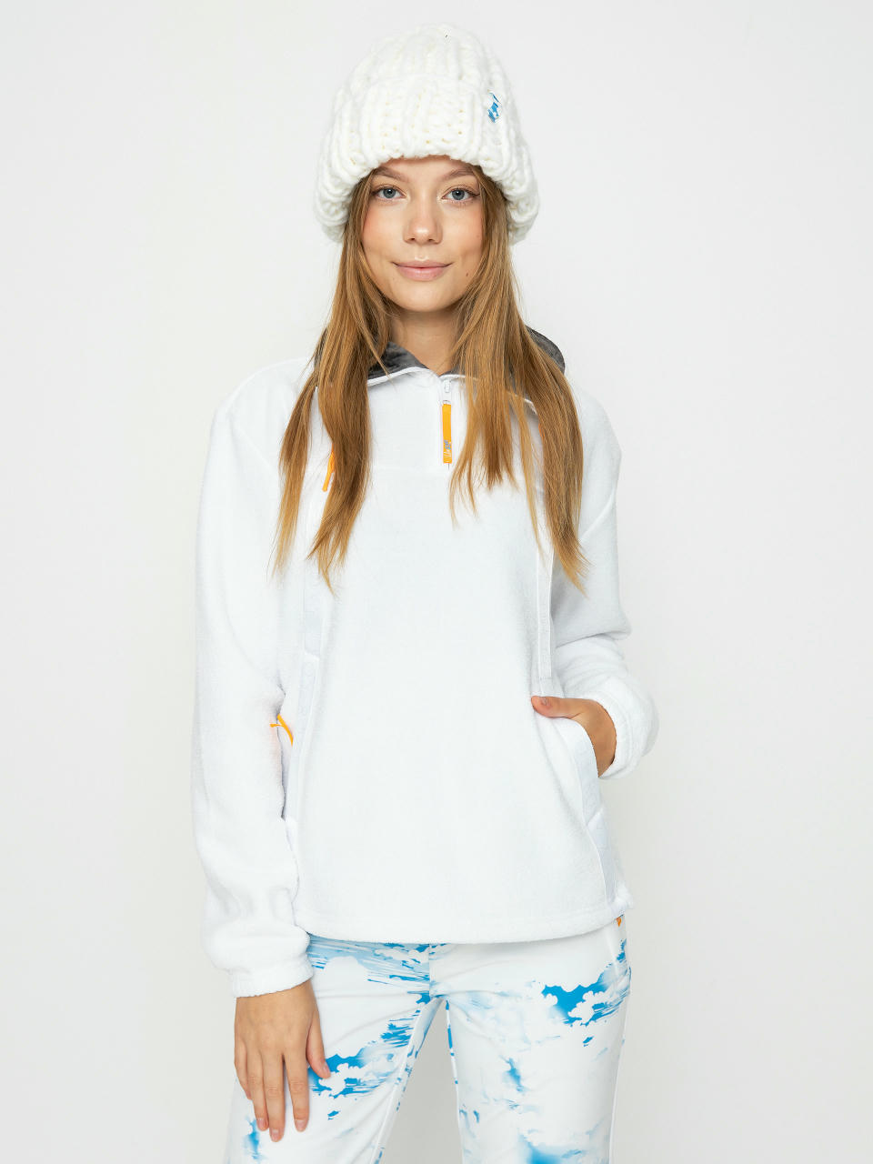 Fleecová mikina Roxy Chloe Kim Wmn (bright white)