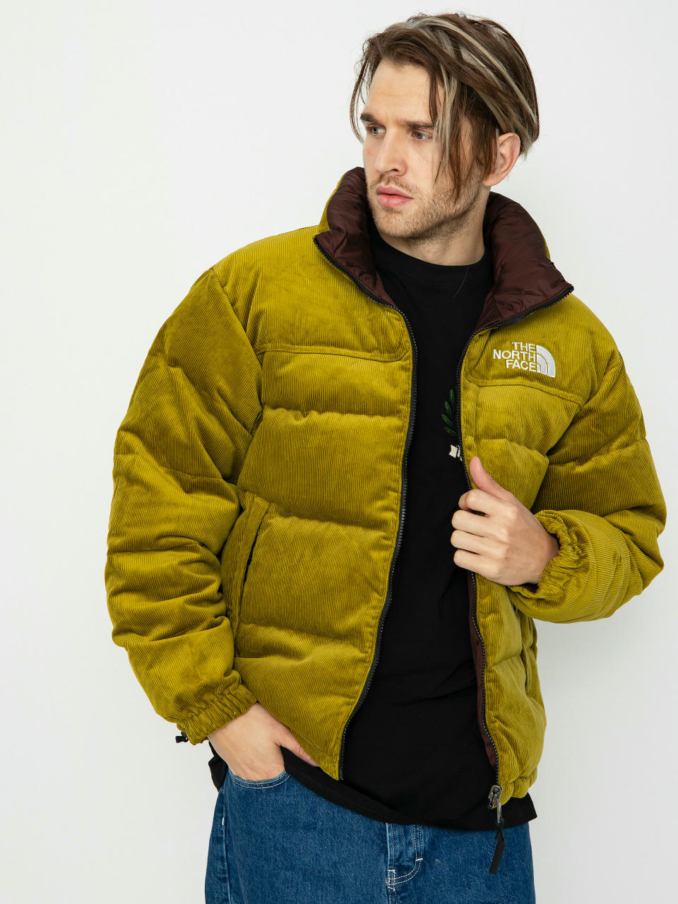 Bunda The North Face 92 Reversible Nuptse (sulphur moss/coal brown)