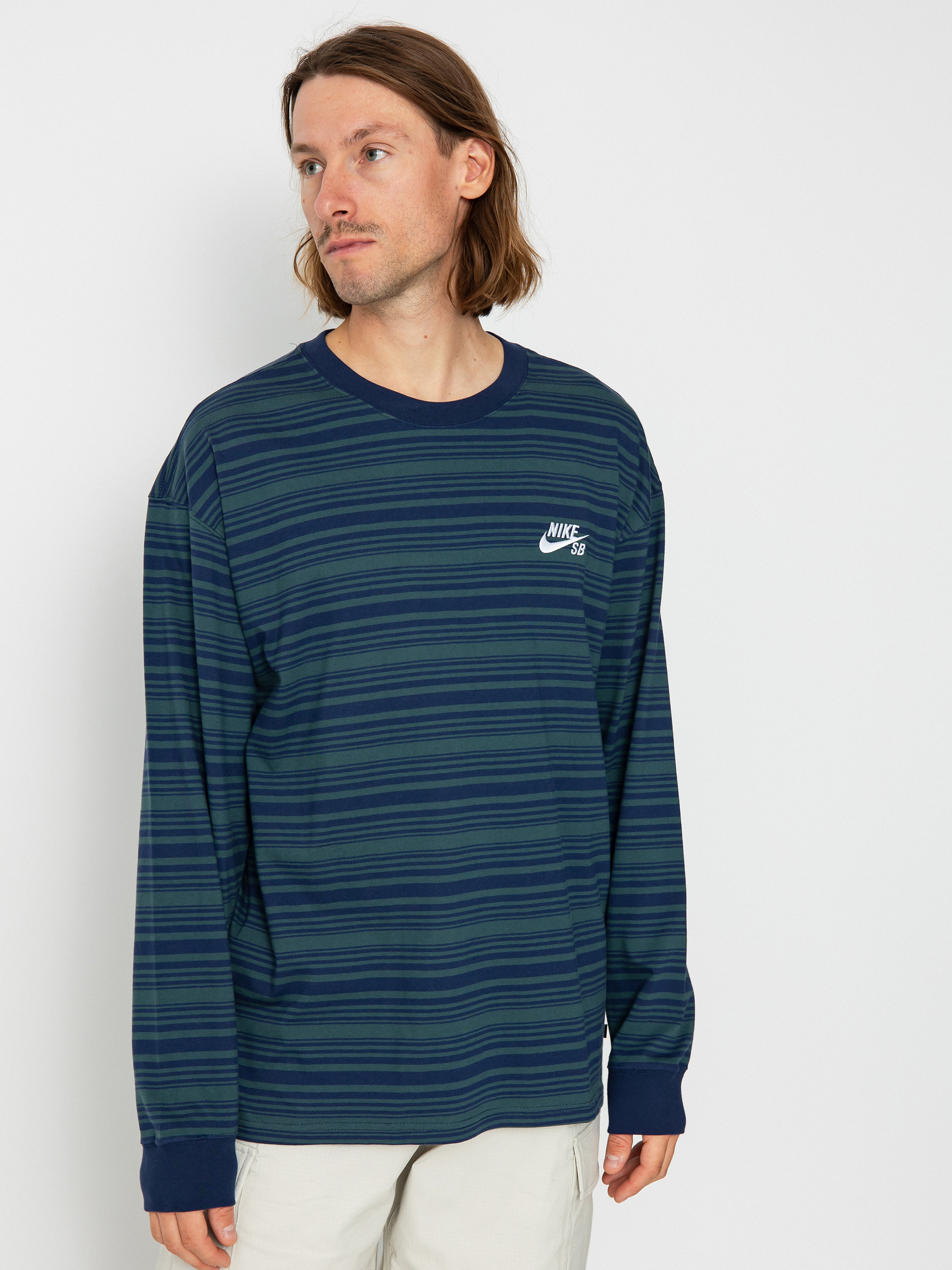Triko Nike SB Stripe (midnight navy/deep jungle)