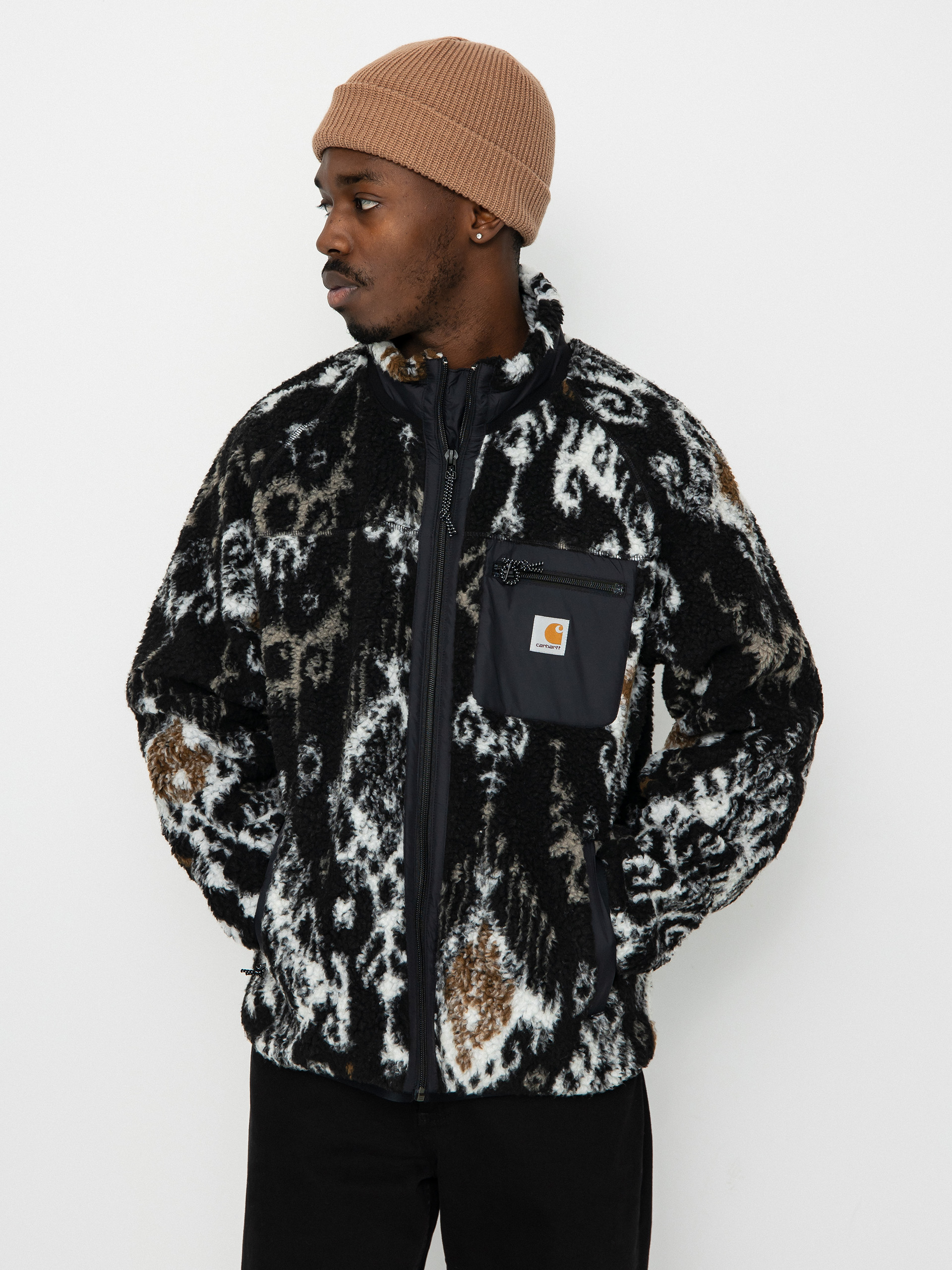 Bunda Carhartt WIP Prentis Liner (baru jacquard black/black)