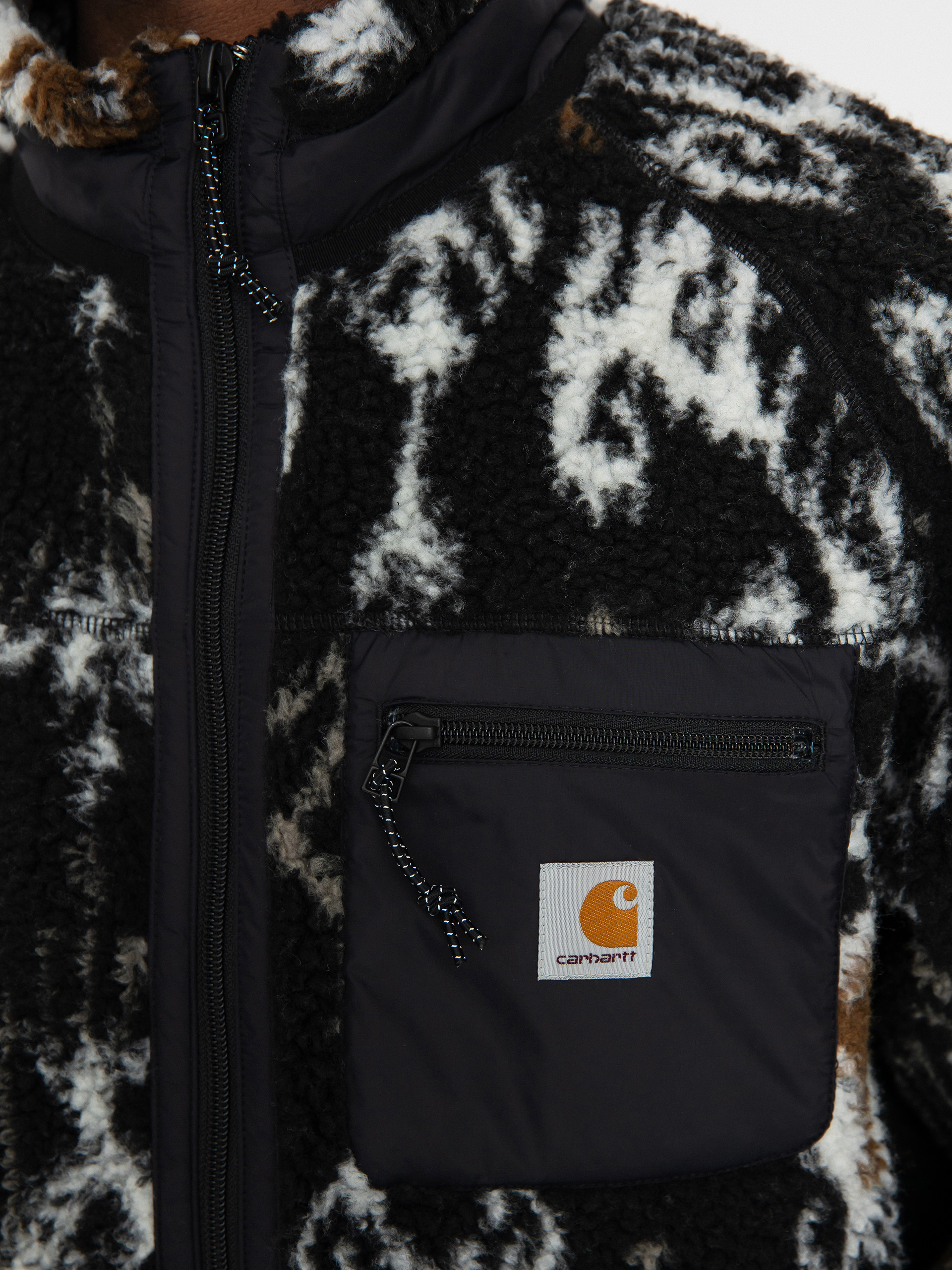 Bunda Carhartt WIP Prentis Liner (baru jacquard black/black)