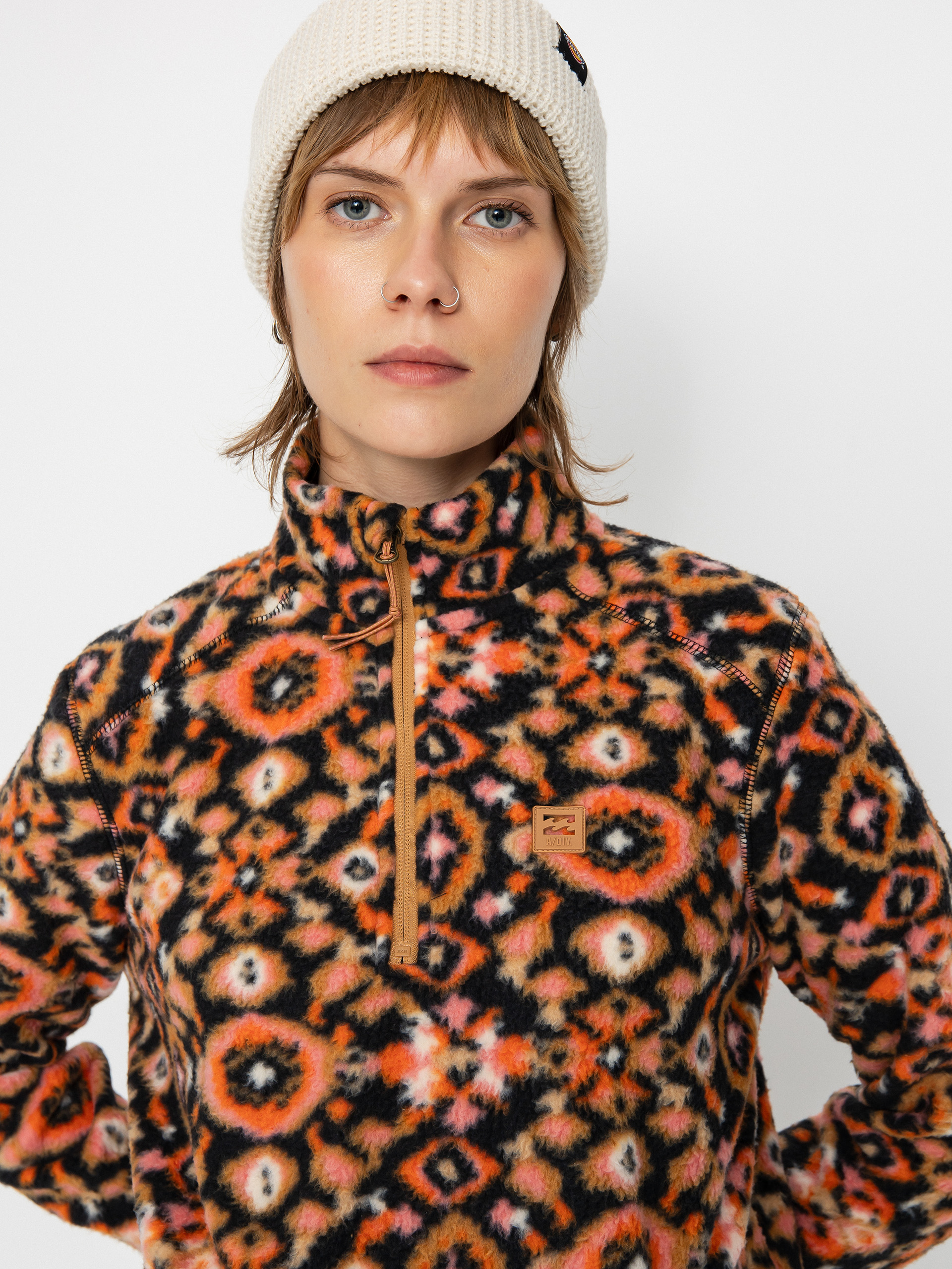 Dámský Fleecová mikina Billabong Boundary Mock 3 (papaya)