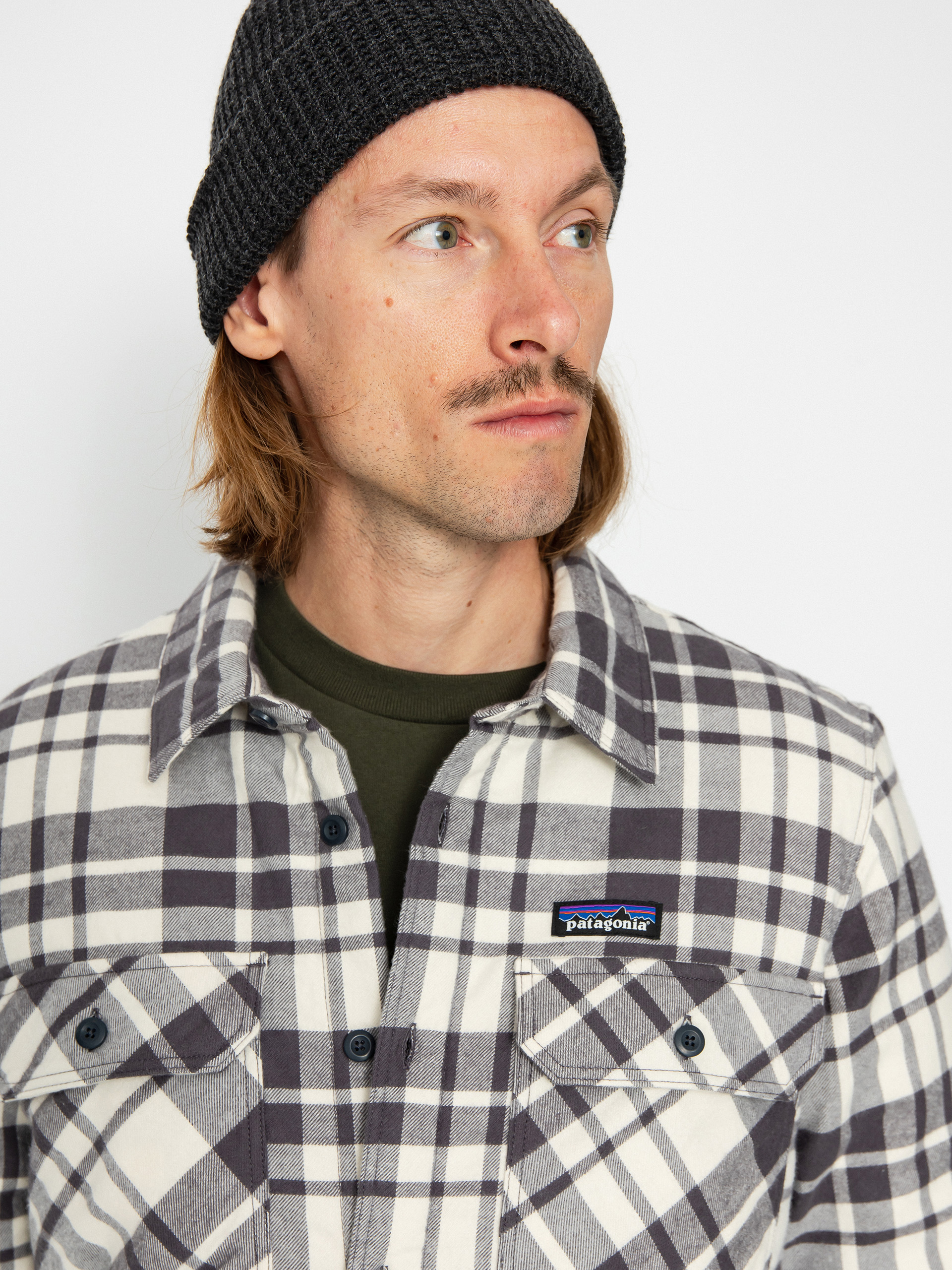 Bunda Patagonia Insulated Organic Cotton Fjord Flannel (ice caps/smolder blue)