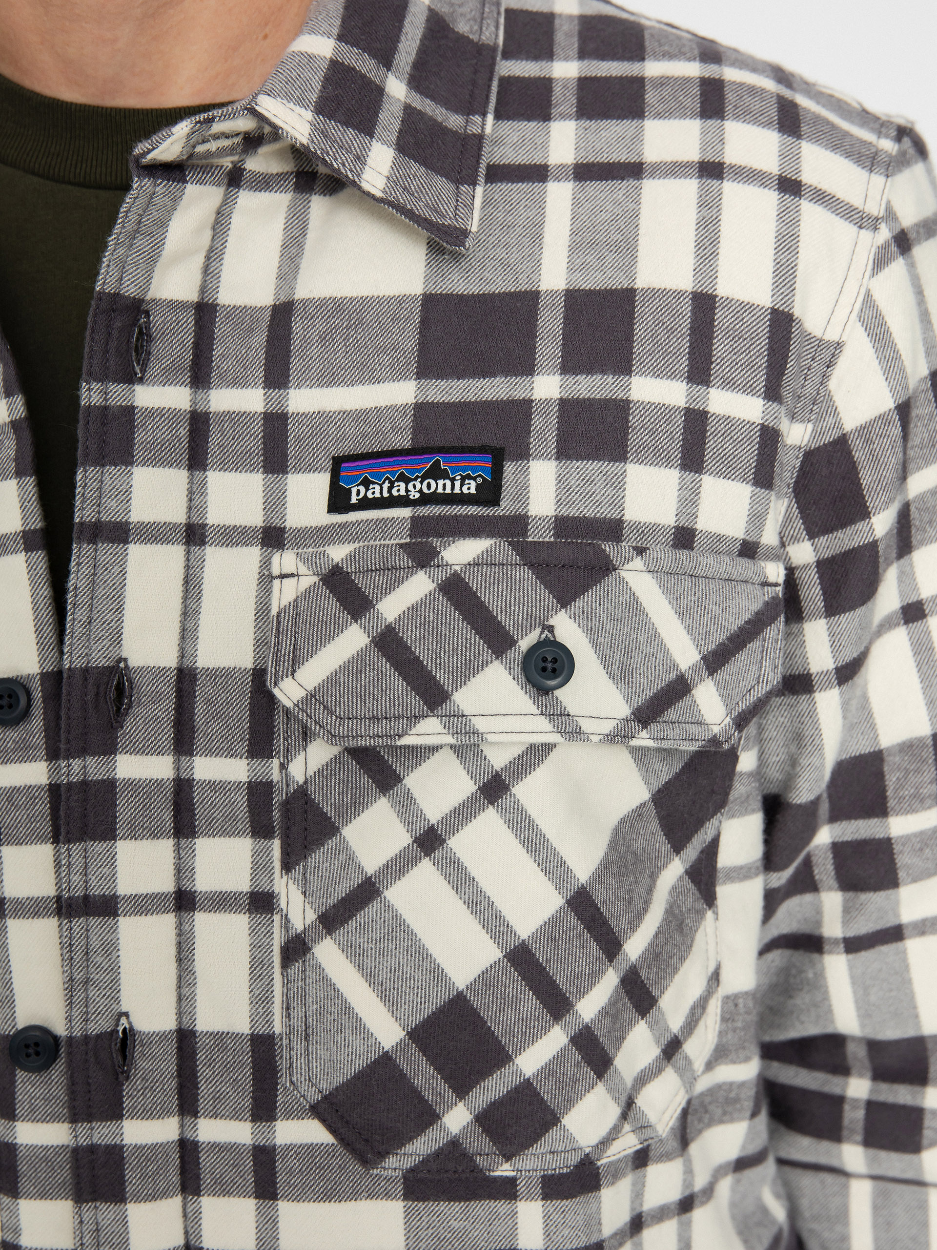 Bunda Patagonia Insulated Organic Cotton Fjord Flannel (ice caps/smolder blue)