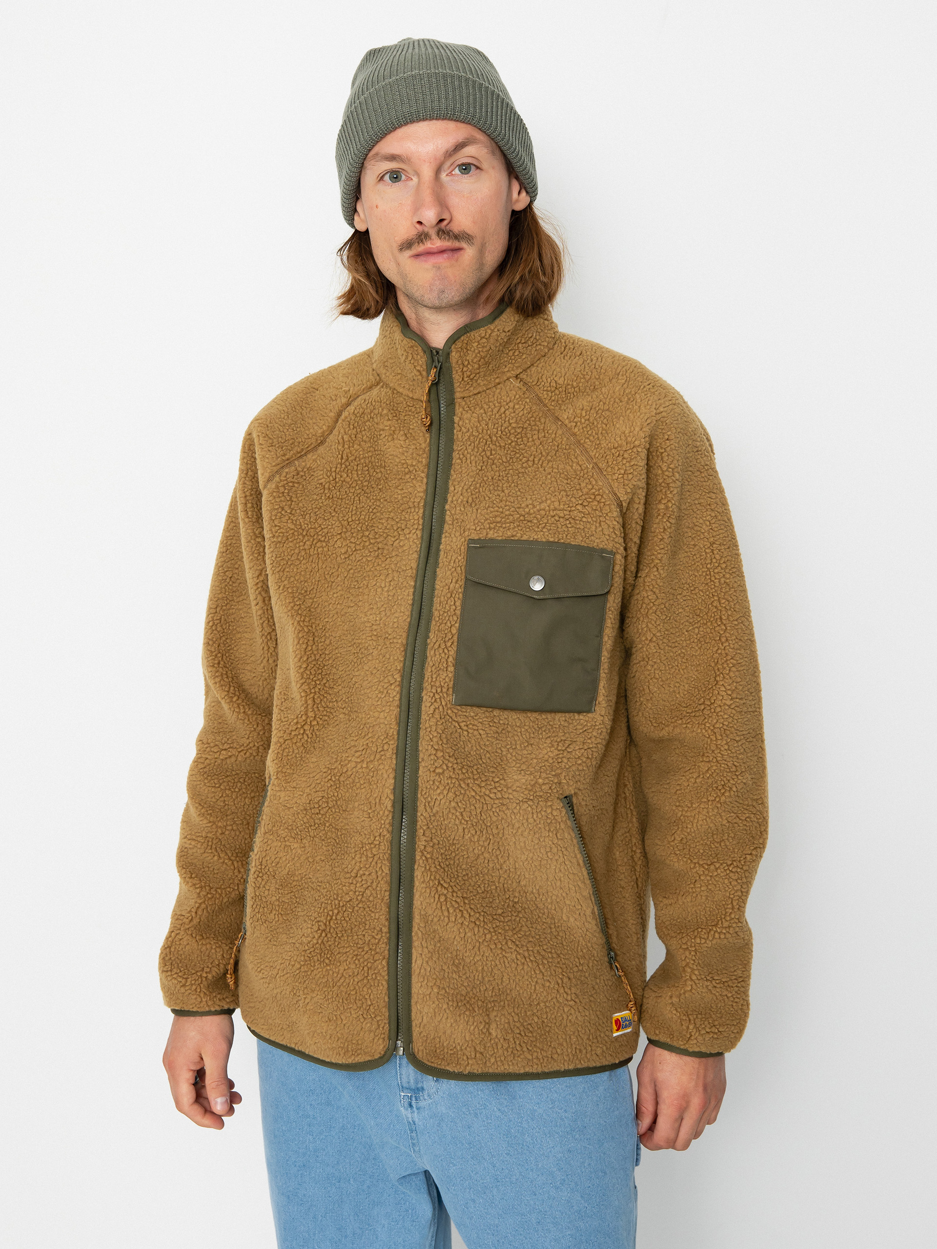 Fleecová mikina Fjallraven Vardag Pile (buckwheat brown/laurel green)