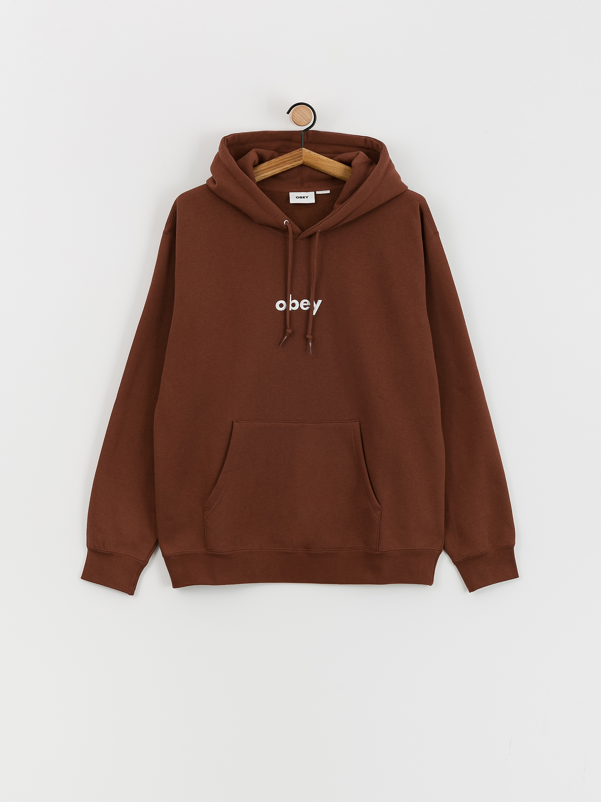 Mikina s kapucí OBEY Lowercase HD (sepia)