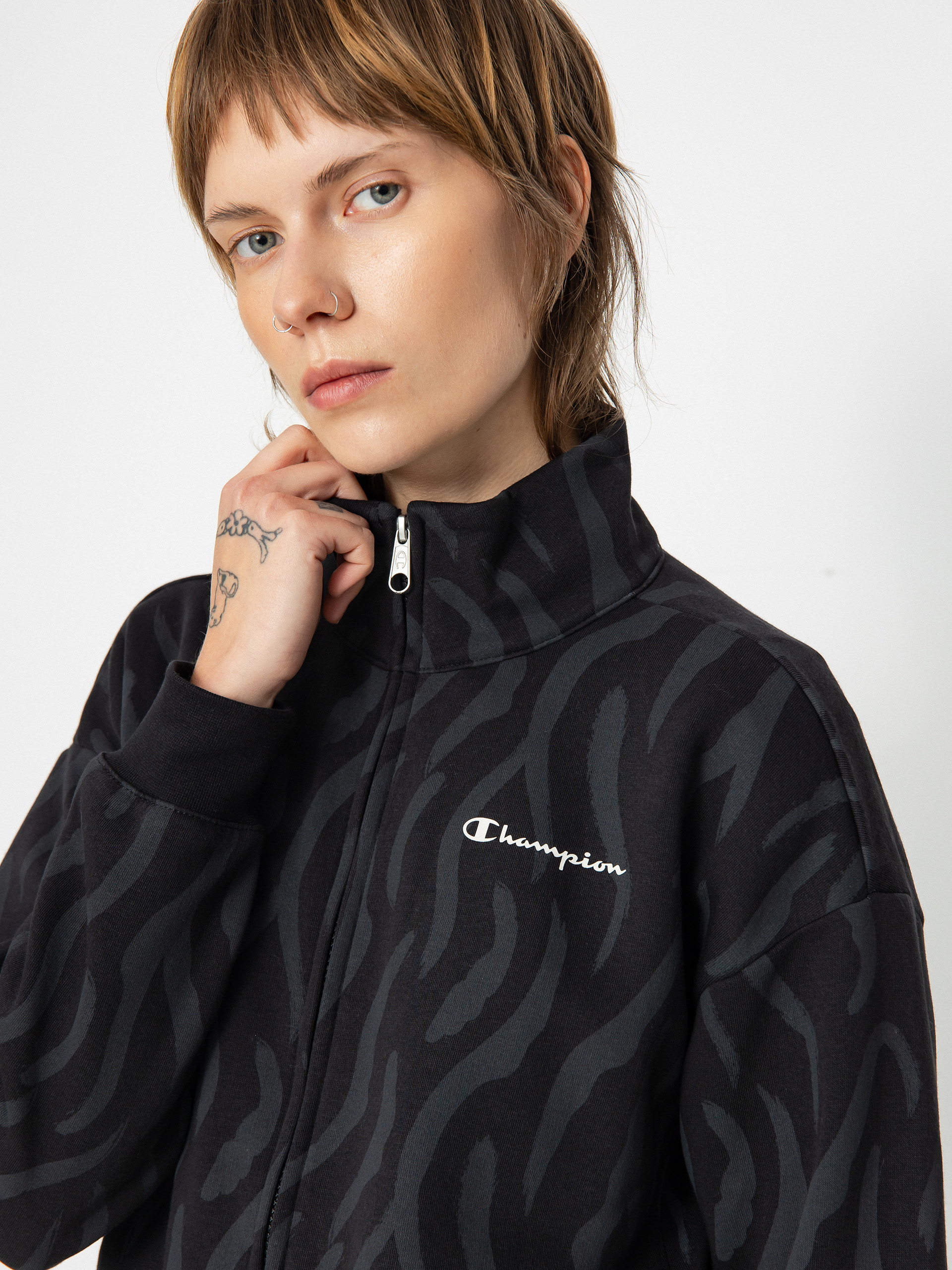 Mikina Champion Legacy Full Zip Sweatshirt 116912 Wmn (nbk/allover)