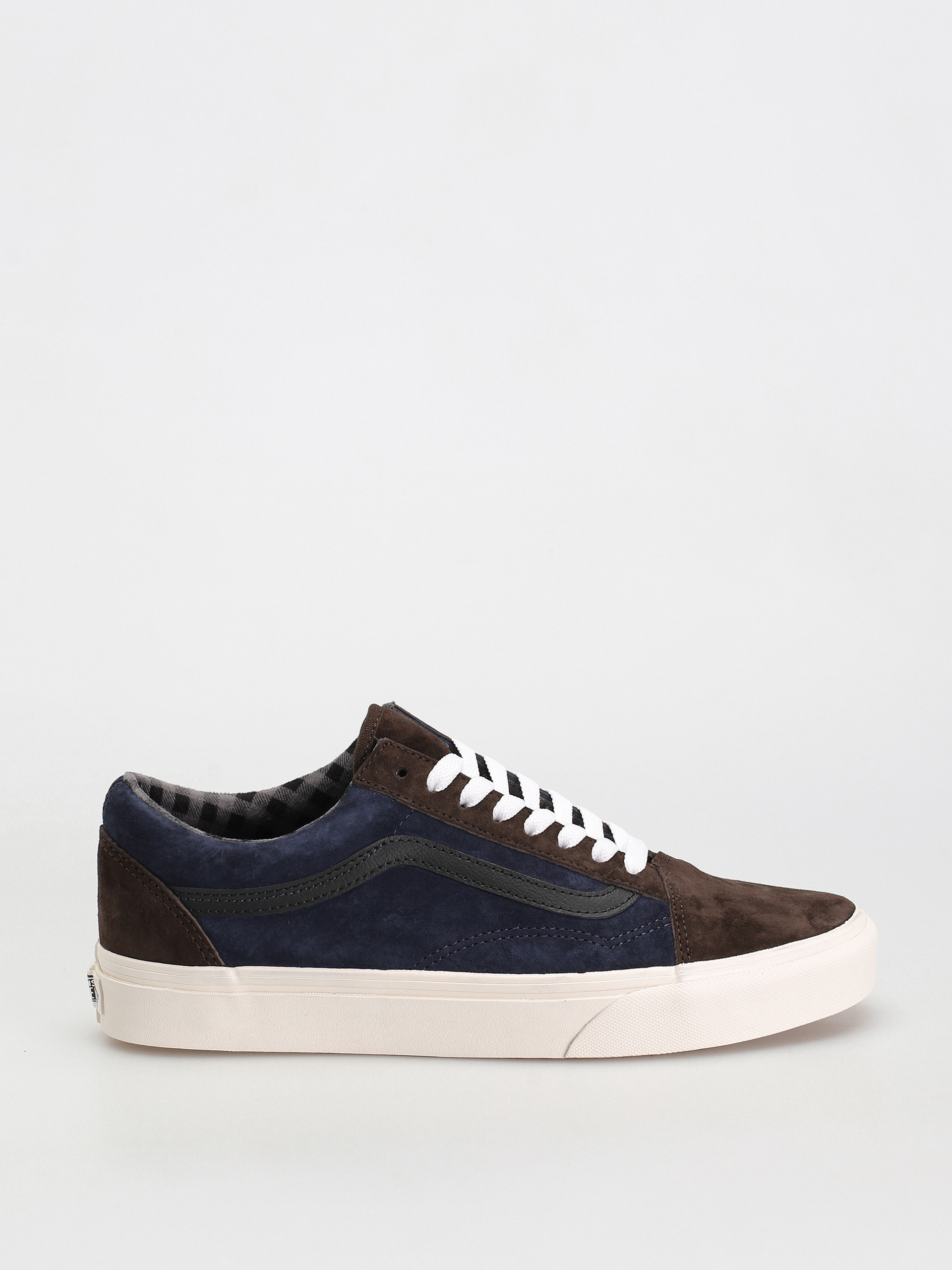 Boty Vans Old Skool (pig suede plaid brown/navy)