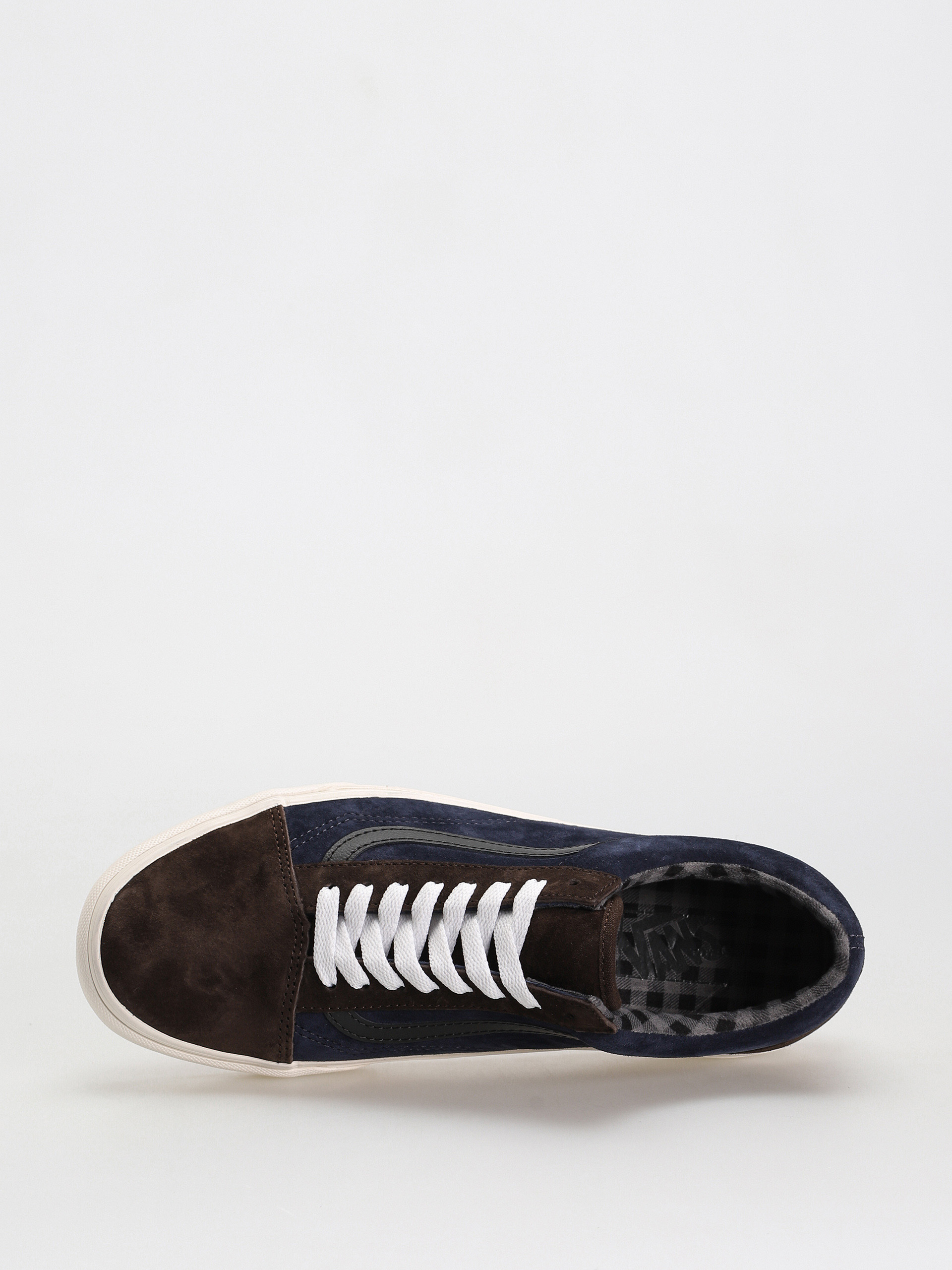 Boty Vans Old Skool (pig suede plaid brown/navy)