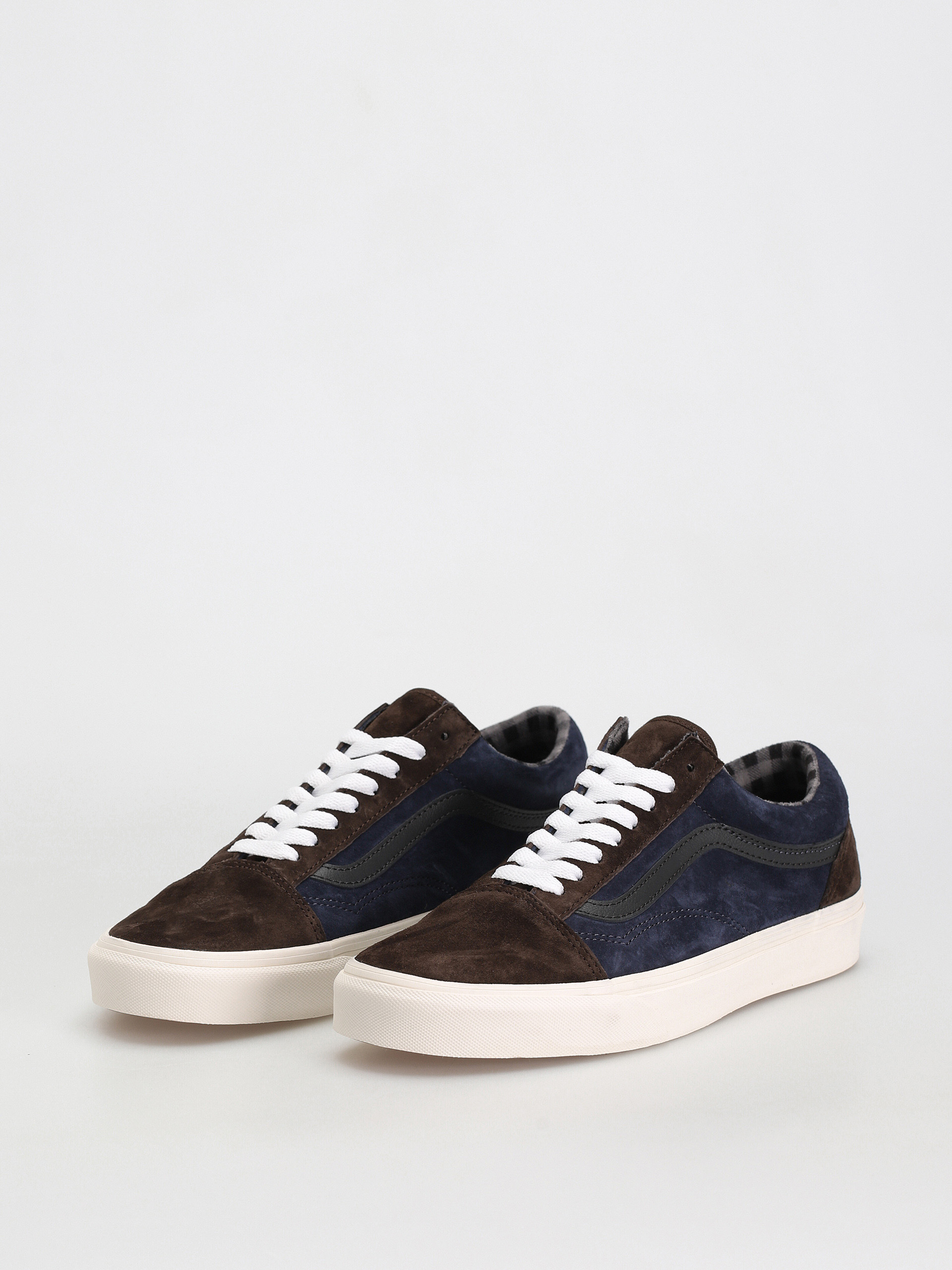 Boty Vans Old Skool (pig suede plaid brown/navy)