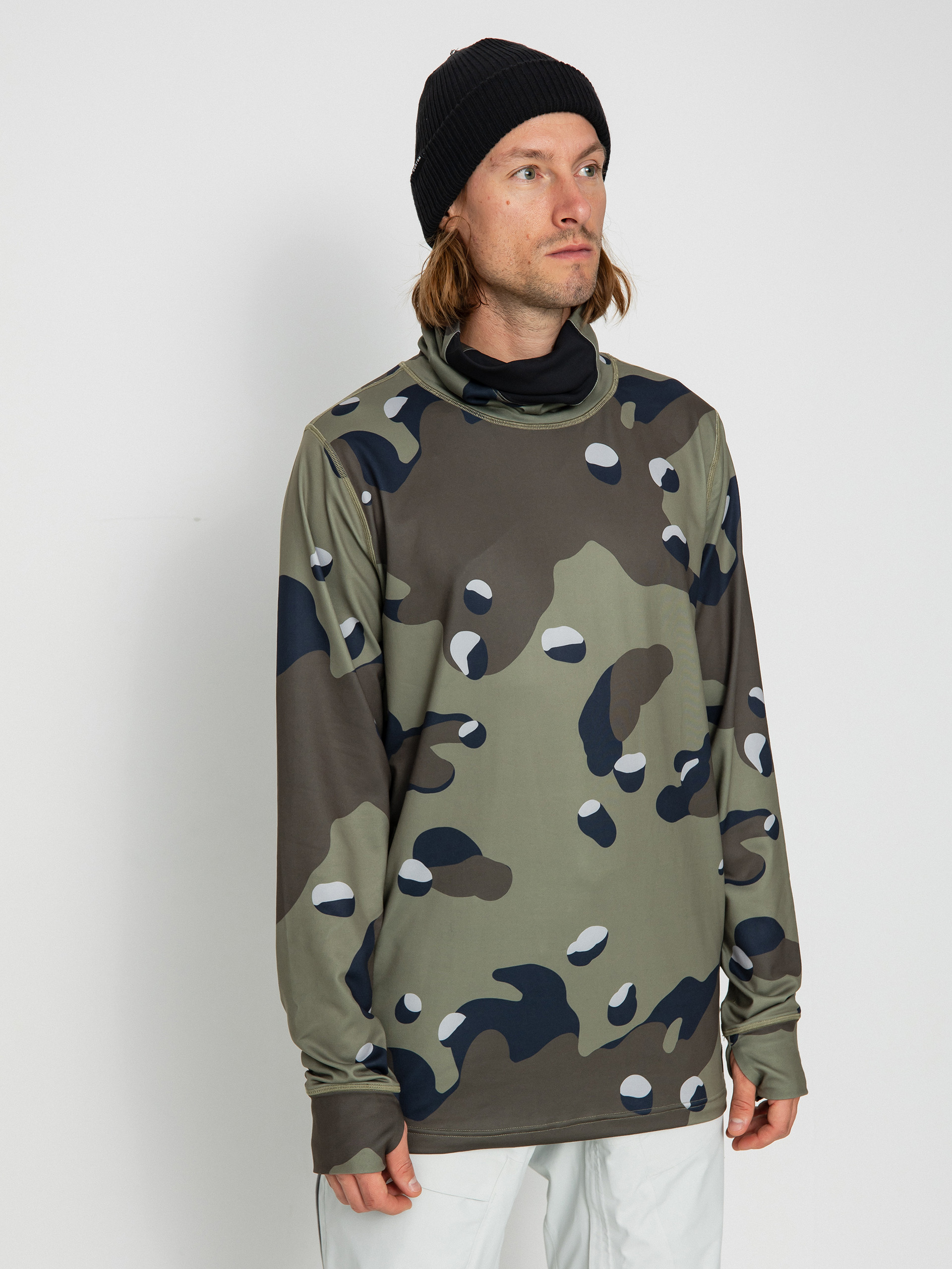 Pánský Triko Burton Midweight Base Layer Long Neck (forest moss cookie camo)