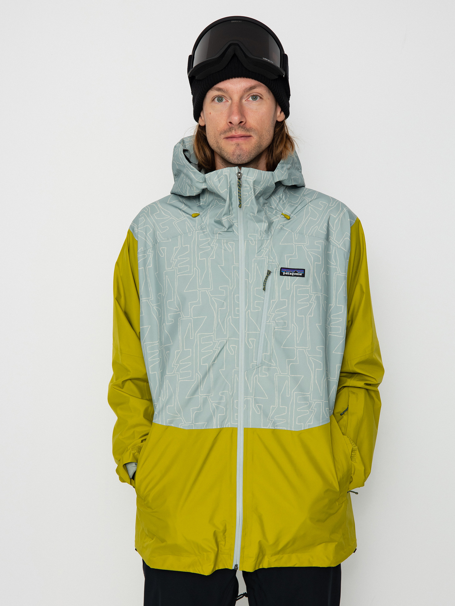 Pánská Snowboardová bunda Patagonia Powder Town (passage/sleet green)
